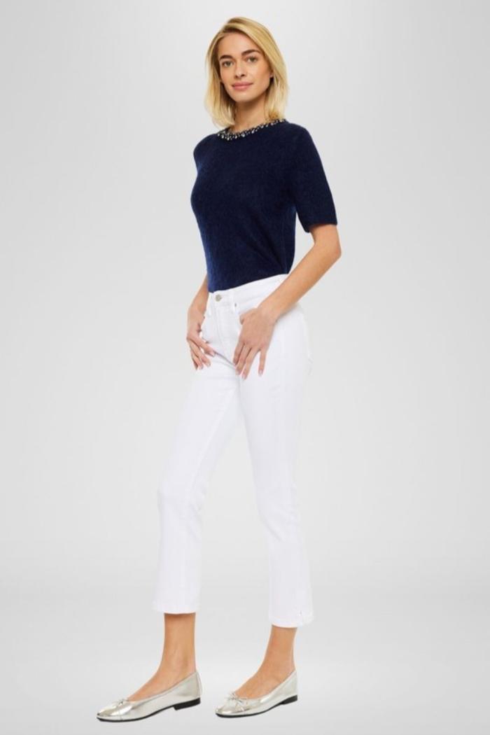 White Kick Flare Jeans Product Image