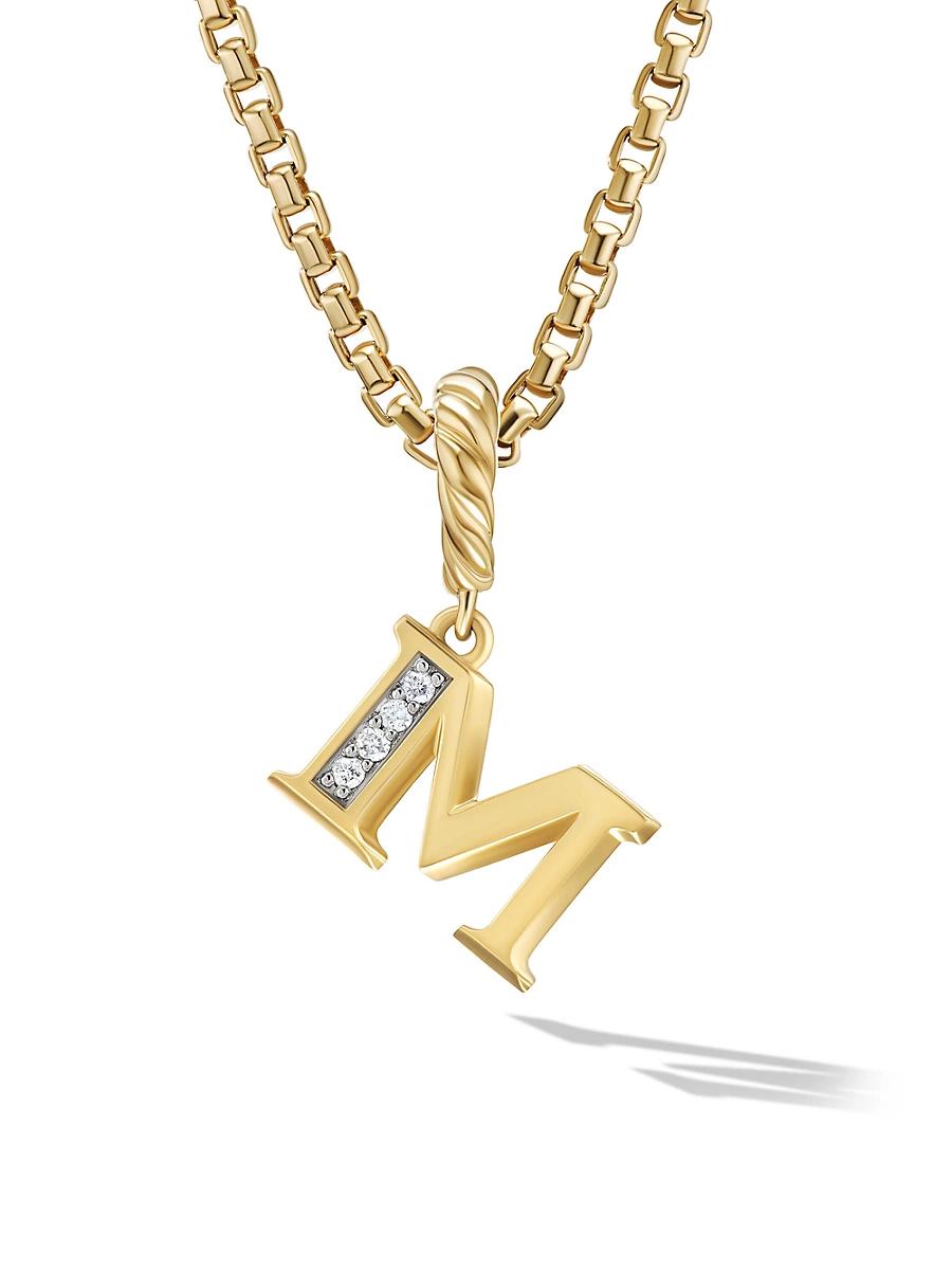 Womens Pav Initial Pendant in 18K Yellow Gold Product Image