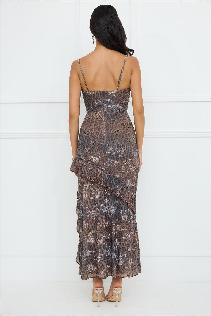 Feline Maxi Dress Leopard Product Image