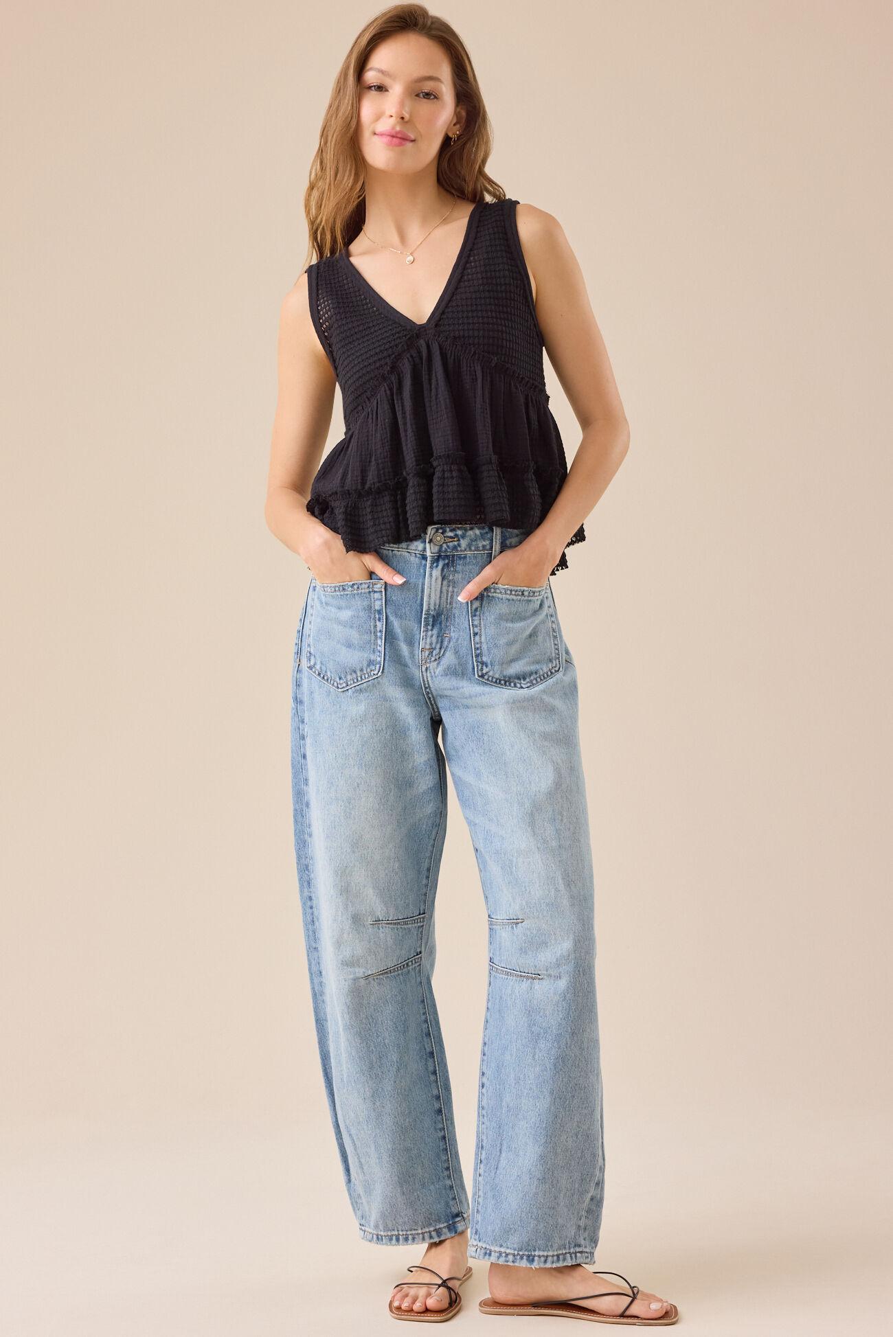 Jasper Mid Rise Barrel Jeans Product Image
