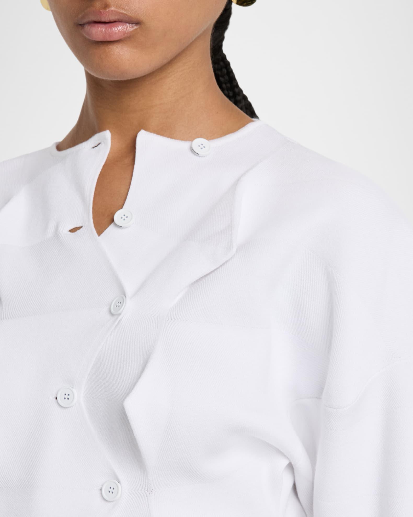 Pointed Knit Crewneck Cardigan Product Image