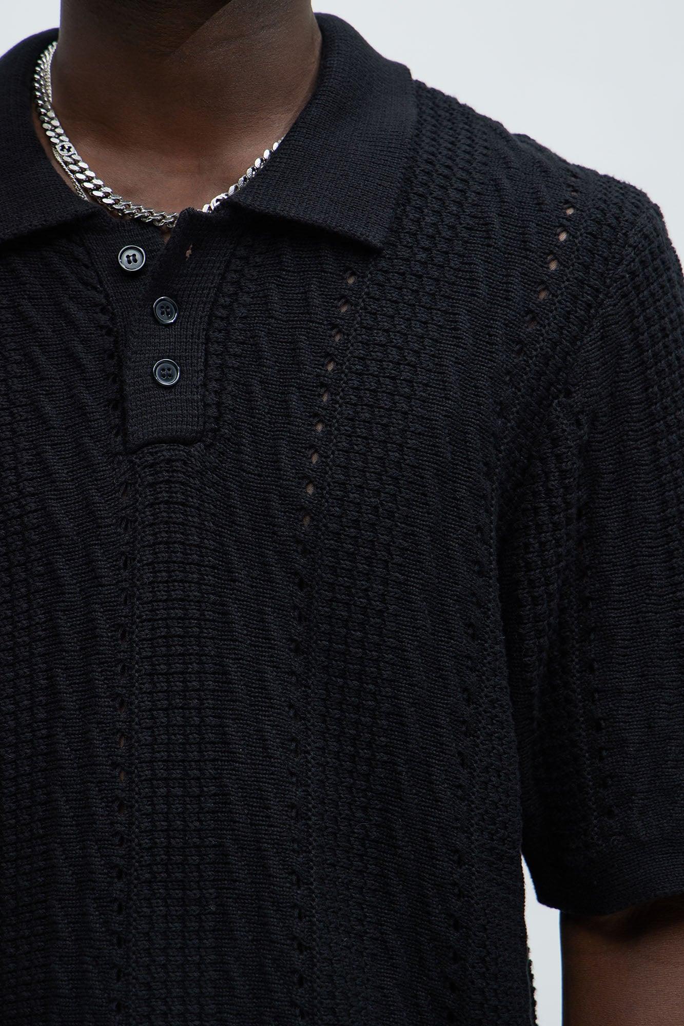 Rue De Rivoli Knitted Polo - Black Product Image