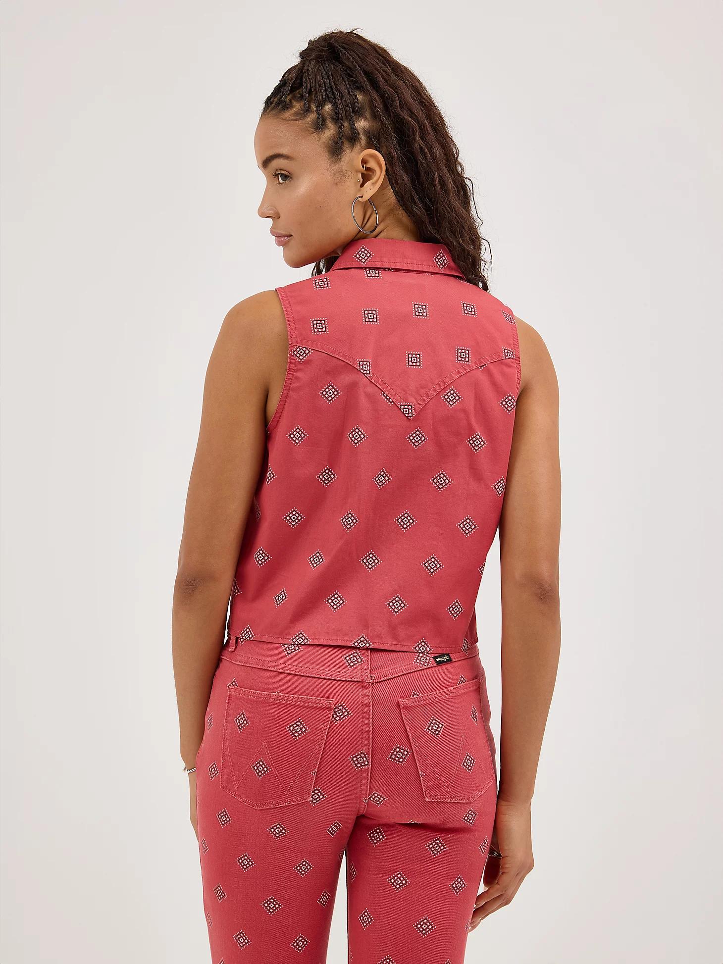 Women's Tie-Front Print Shirt in Diamond Bay Product Image