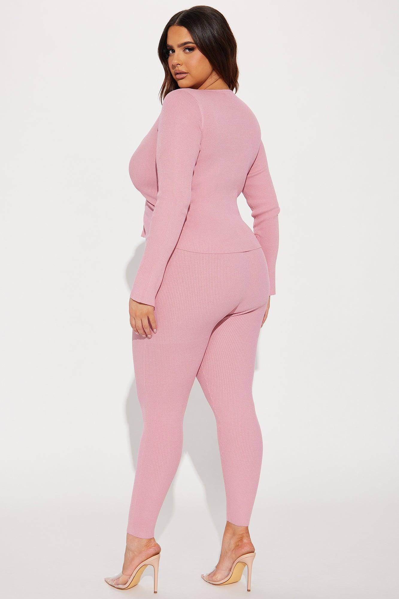 Wrong Way Sweater Pant Set - Pink Female Product Image