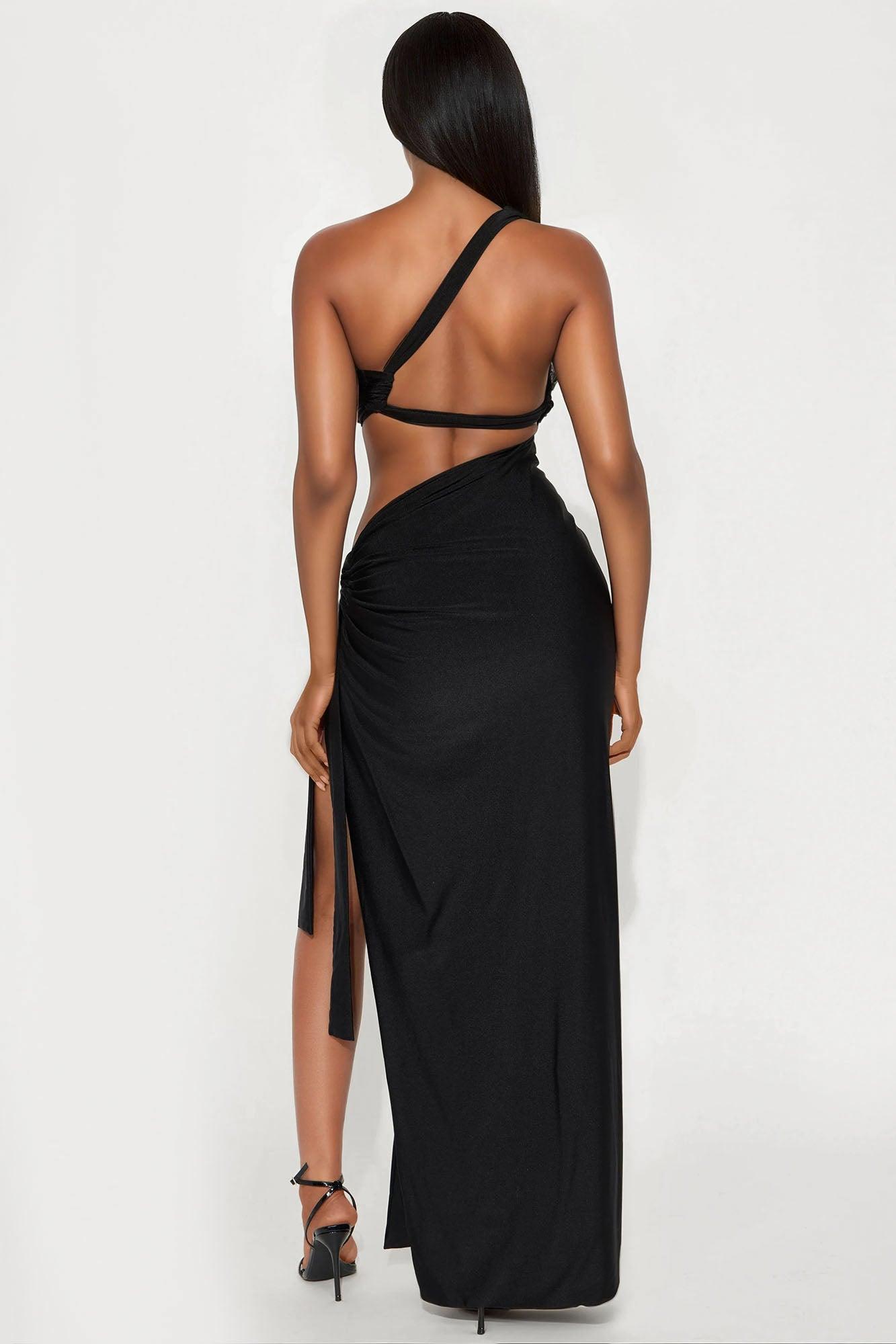 On The Islands Asymmetrical Maxi Dress - Black Female Product Image