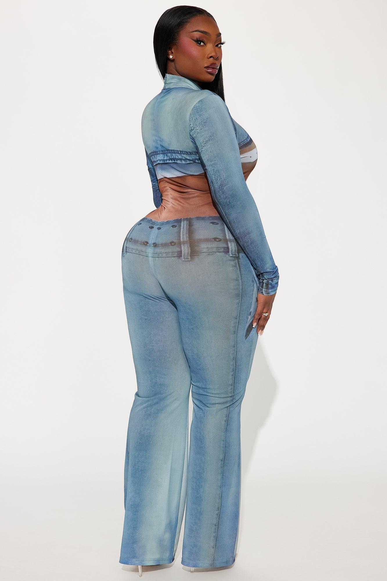 Medellin Babe Mesh Jumpsuit  - Blue/combo Product Image