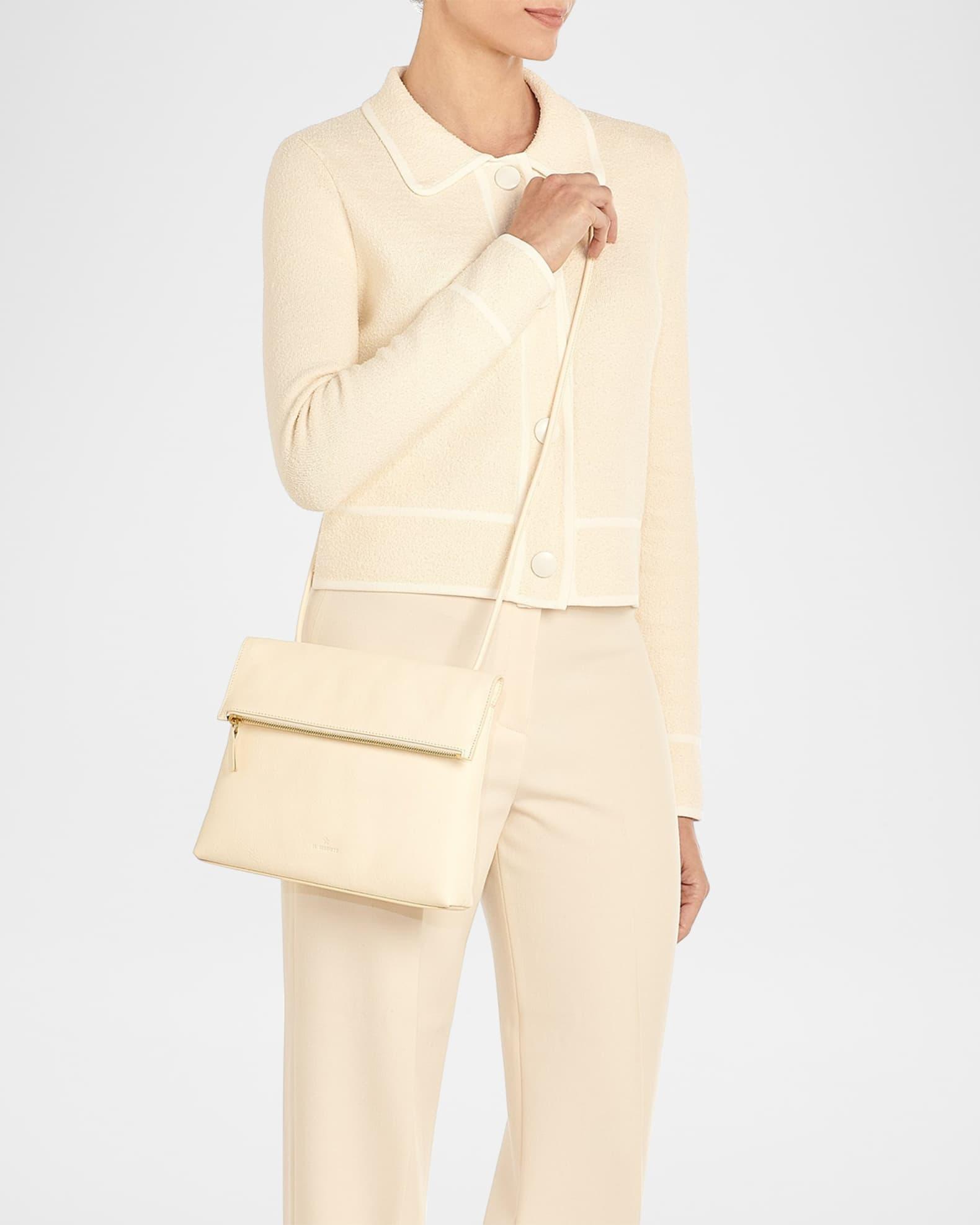 Anna Fold-Over Flap Leather Crossbody Bag Product Image