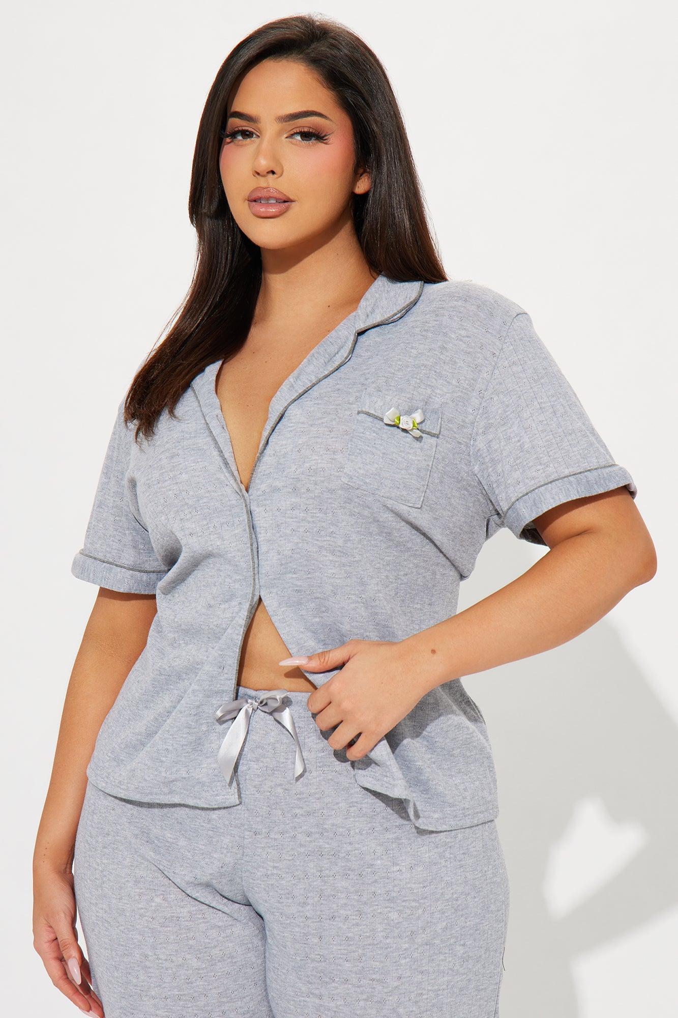 Sweetie Dreamy Pointelle PJ Pant Set - Grey Product Image
