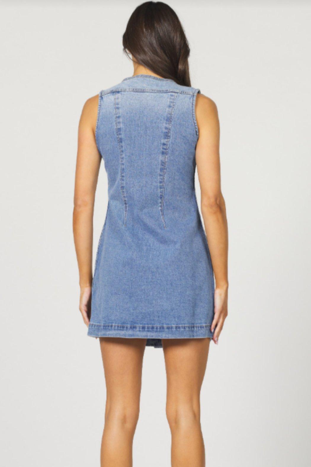 Sabrina Fitted Denim Dress Product Image