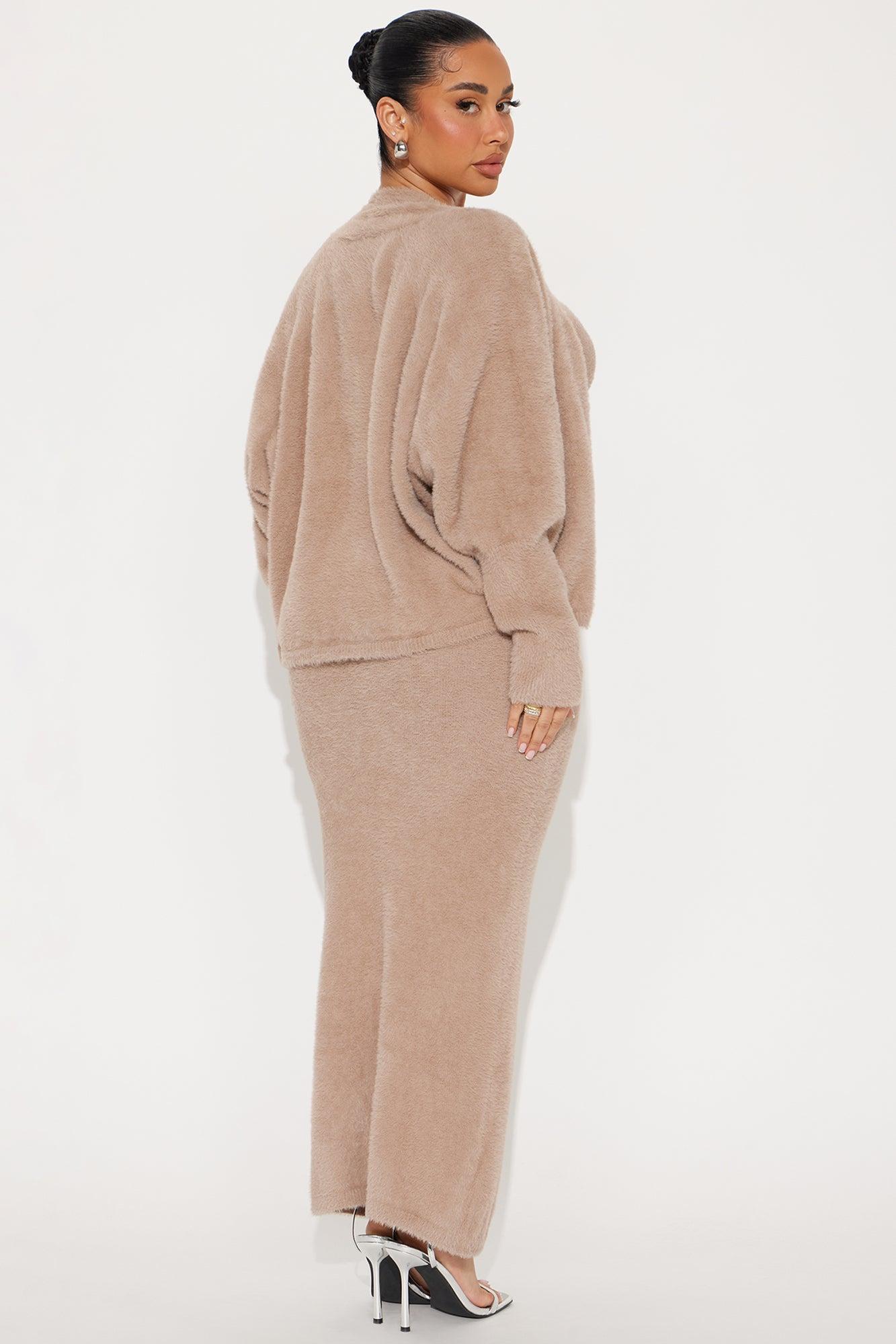 Staying Cozy Maxi Dress Set - Mocha Female Product Image