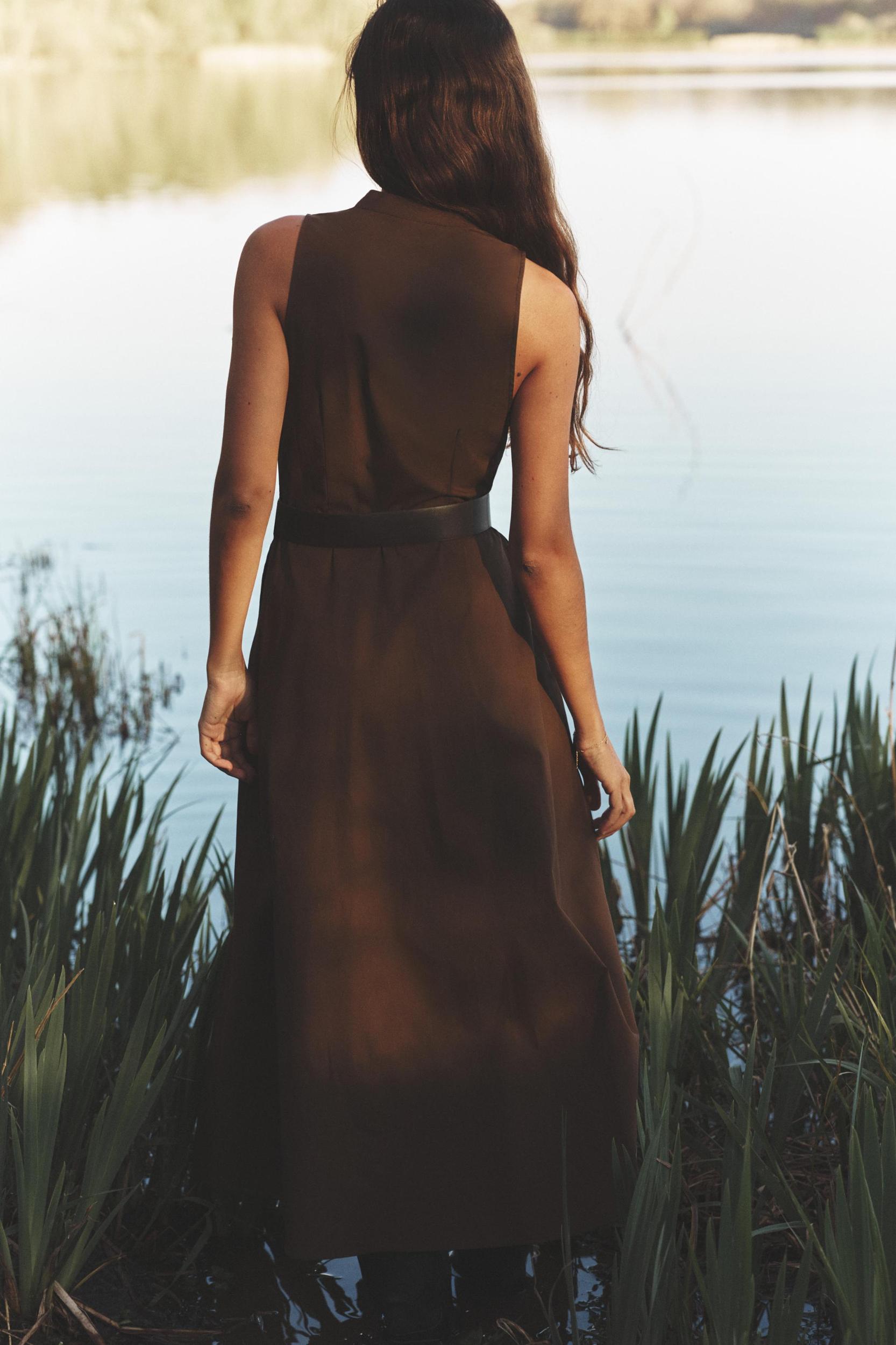 BELTED MIDI DRESS Product Image