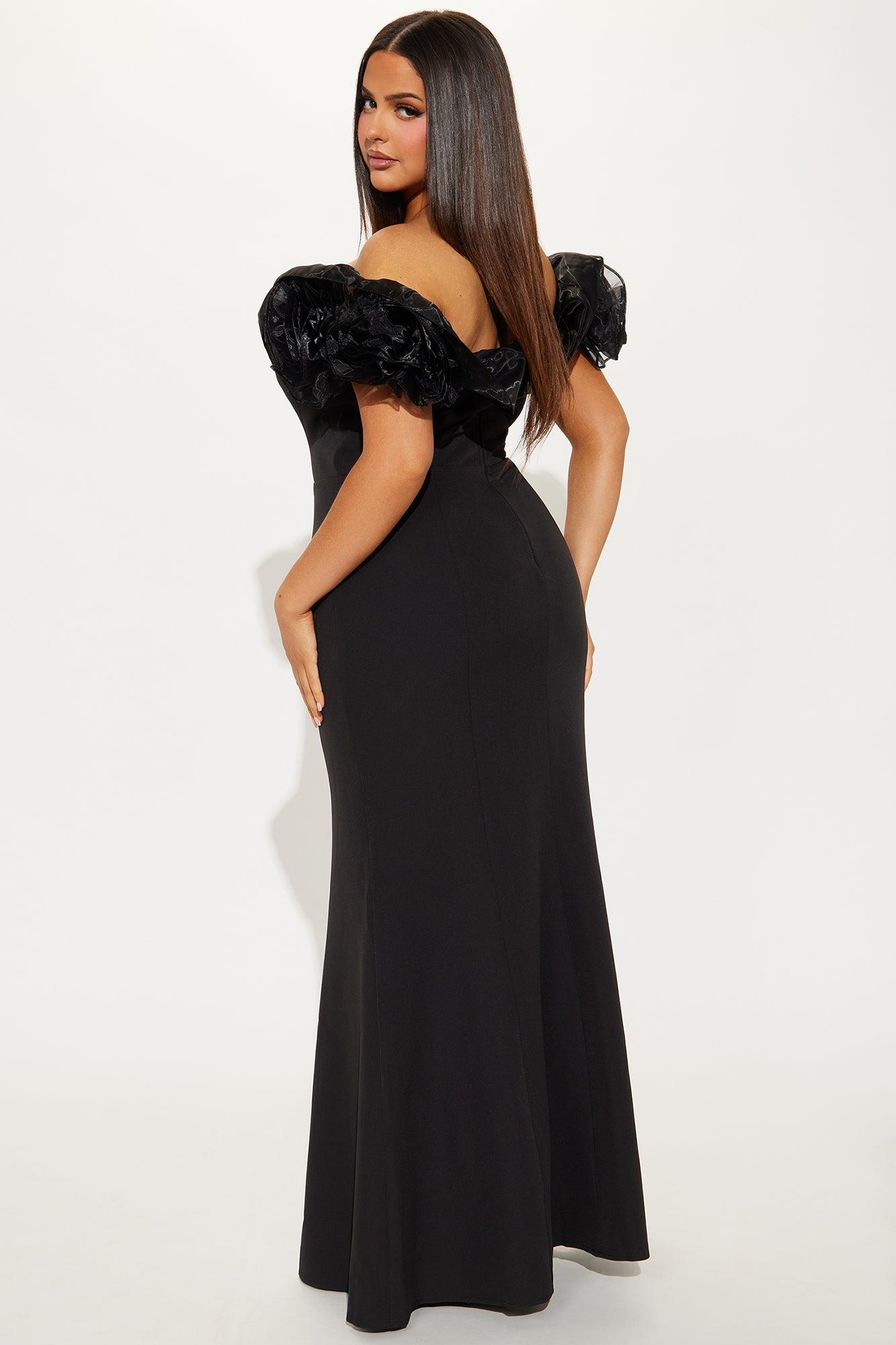 Georgina Off Shoulder Gown - Black Product Image