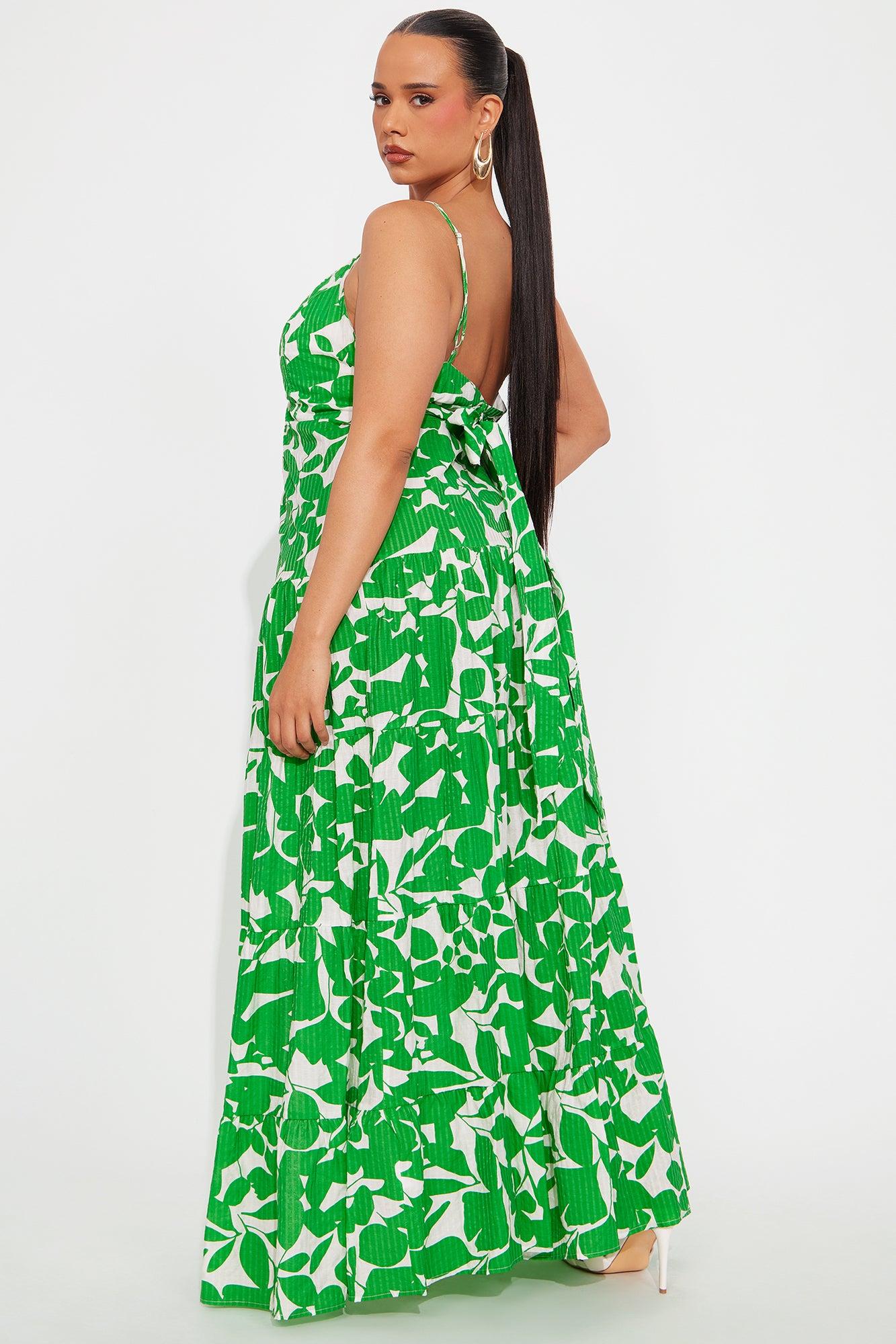 Nellie Printed Maxi Dress - Green/combo Product Image