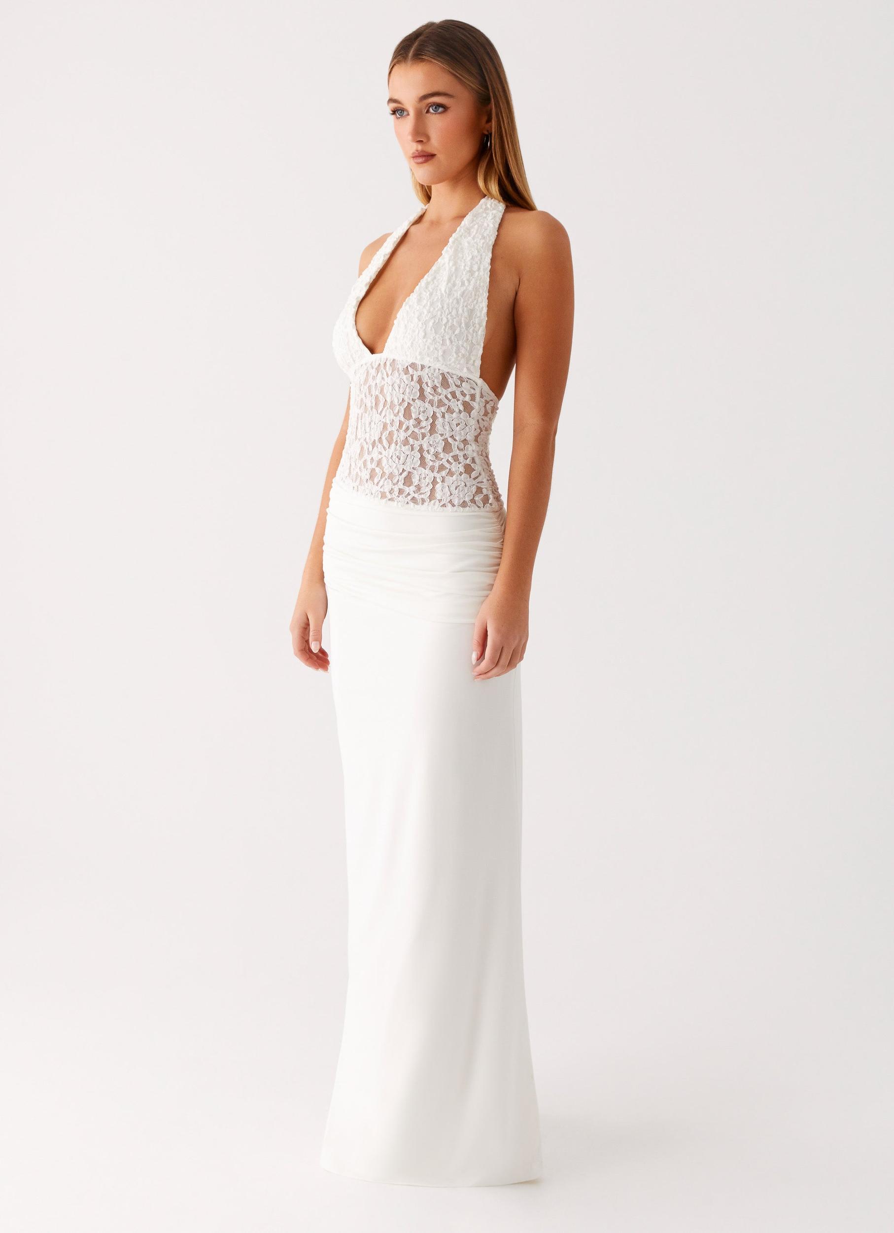 Miri Halter Maxi Dress - Ivory Product Image