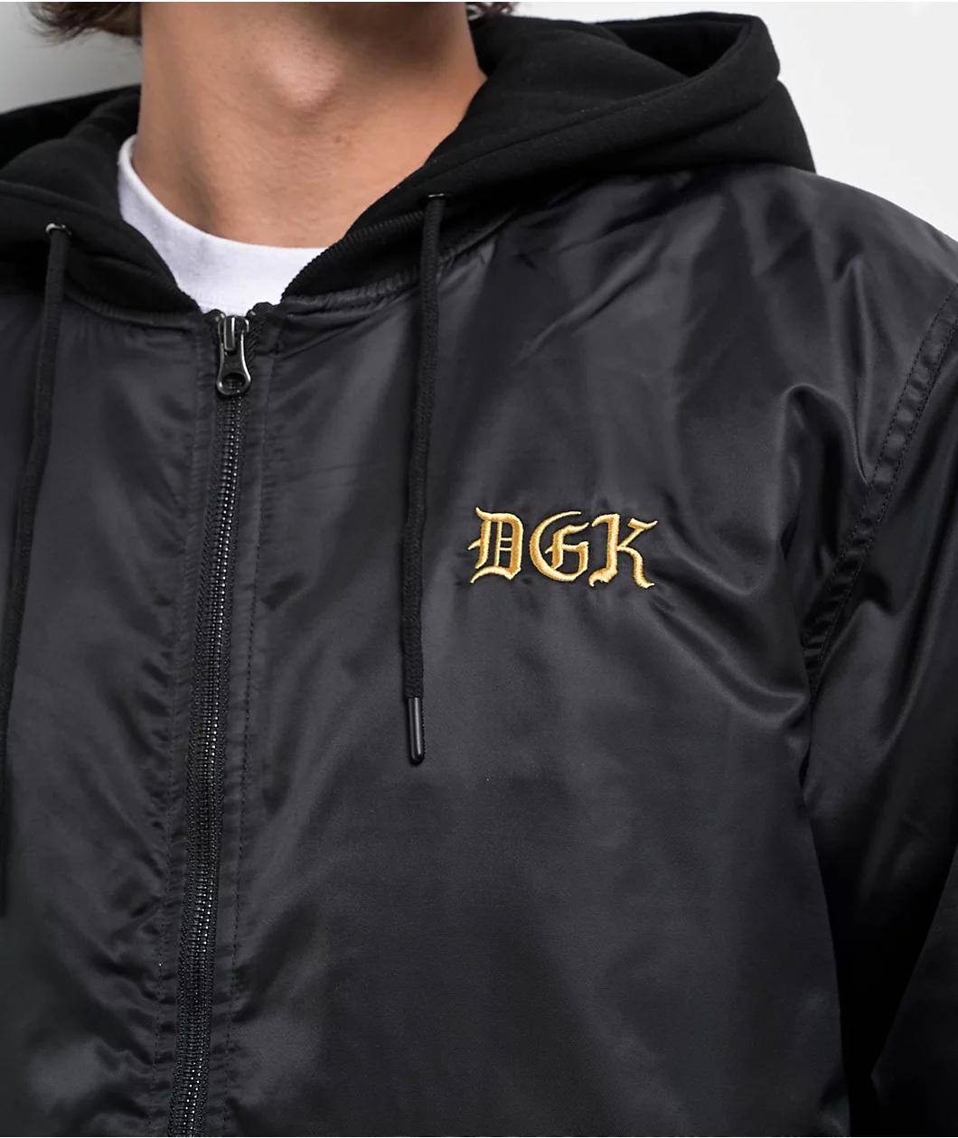 DGK Guerrero Black Hooded Bomber Jacket Product Image