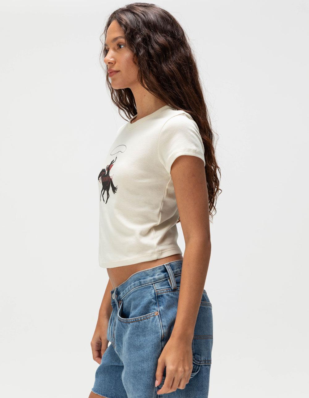 HOMEWURK I Love Cowboys Womens Baby Tee - NATURAL Product Image