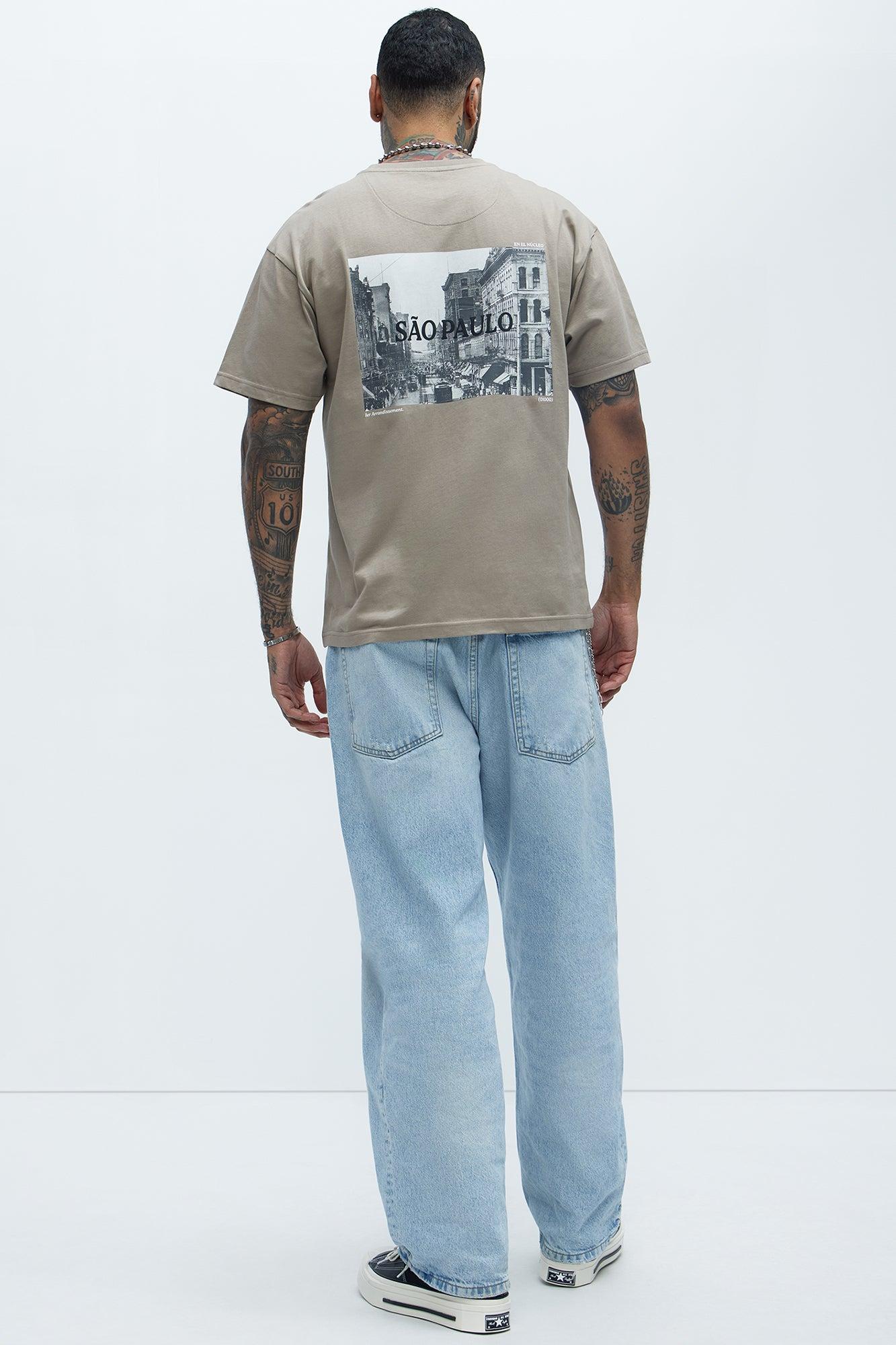 Sao Paulo Oversized Short Sleeve Tee - Taupe Product Image