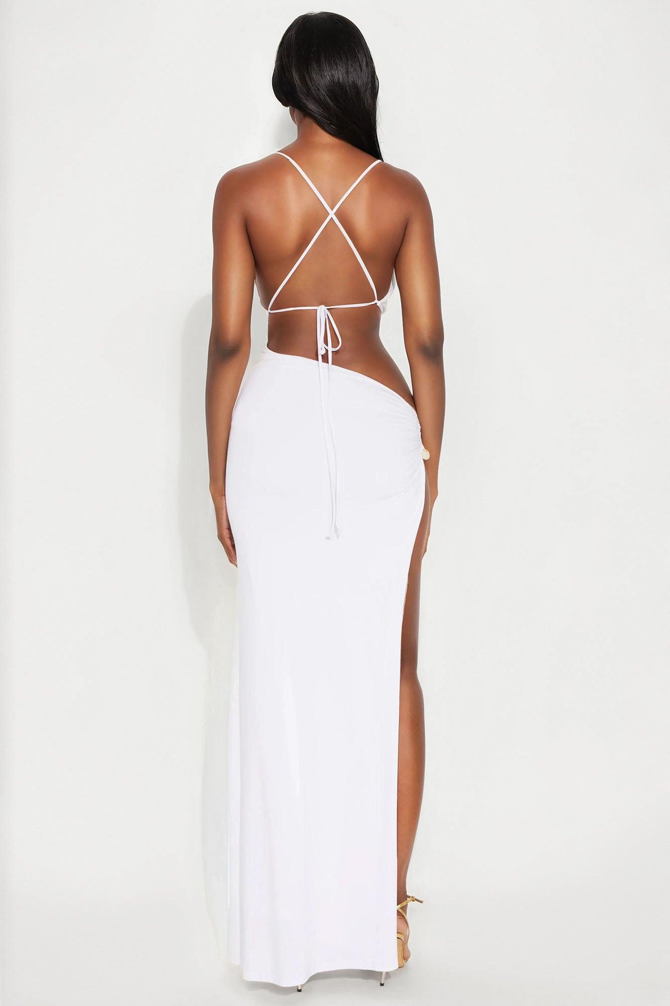Over You Cut Out Maxi Dress - White Female Product Image
