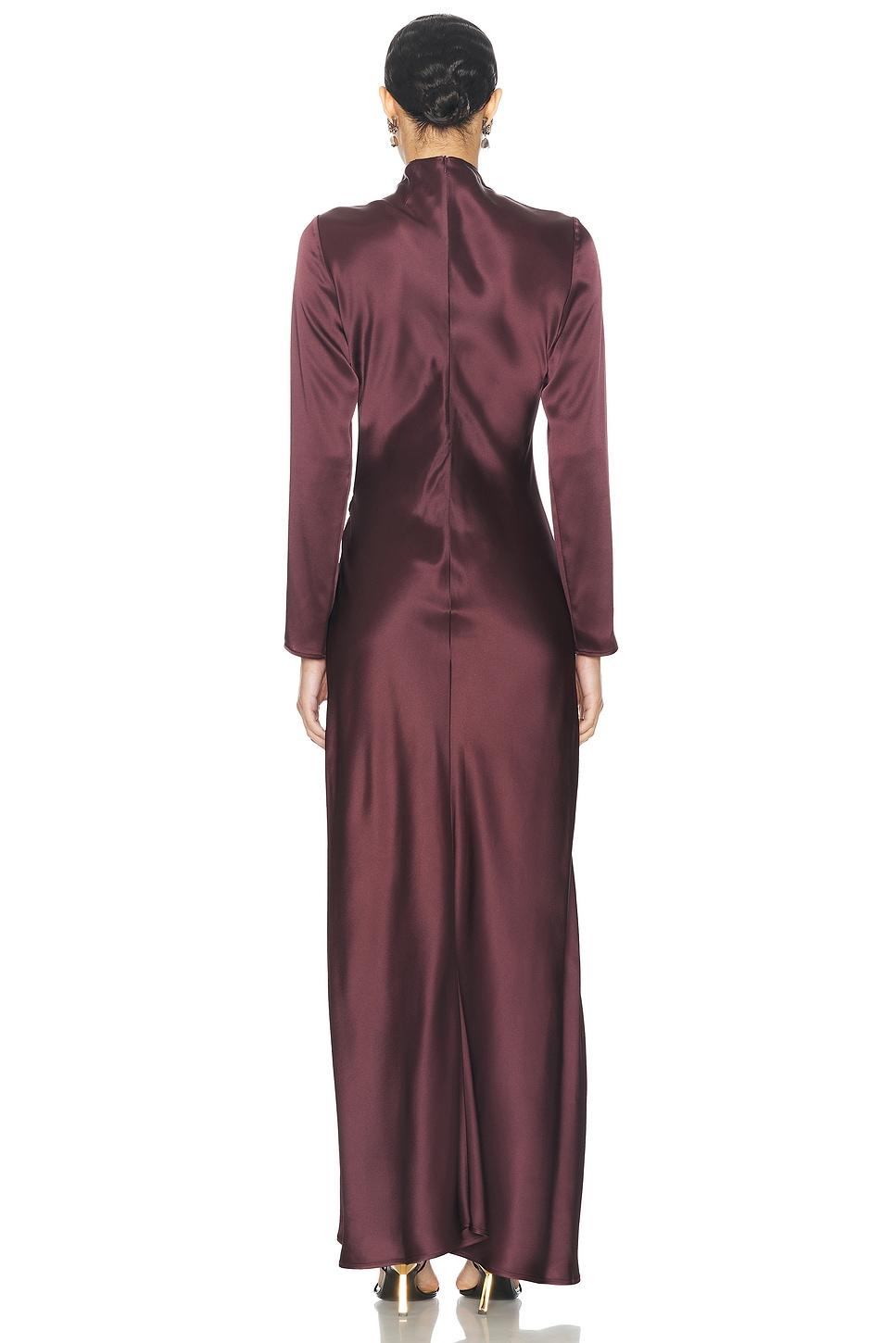 Satin Bias Tab Slit Gown Product Image