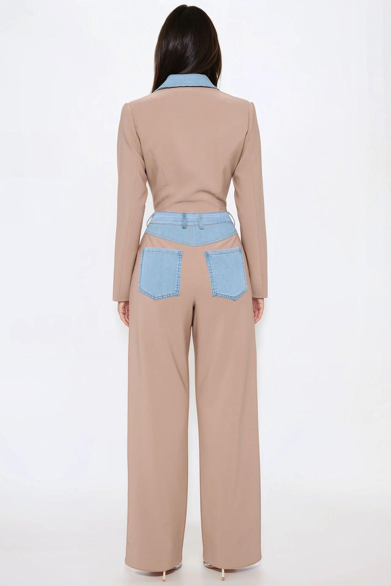 Best Dressed Jumpsuit - Taupe Product Image