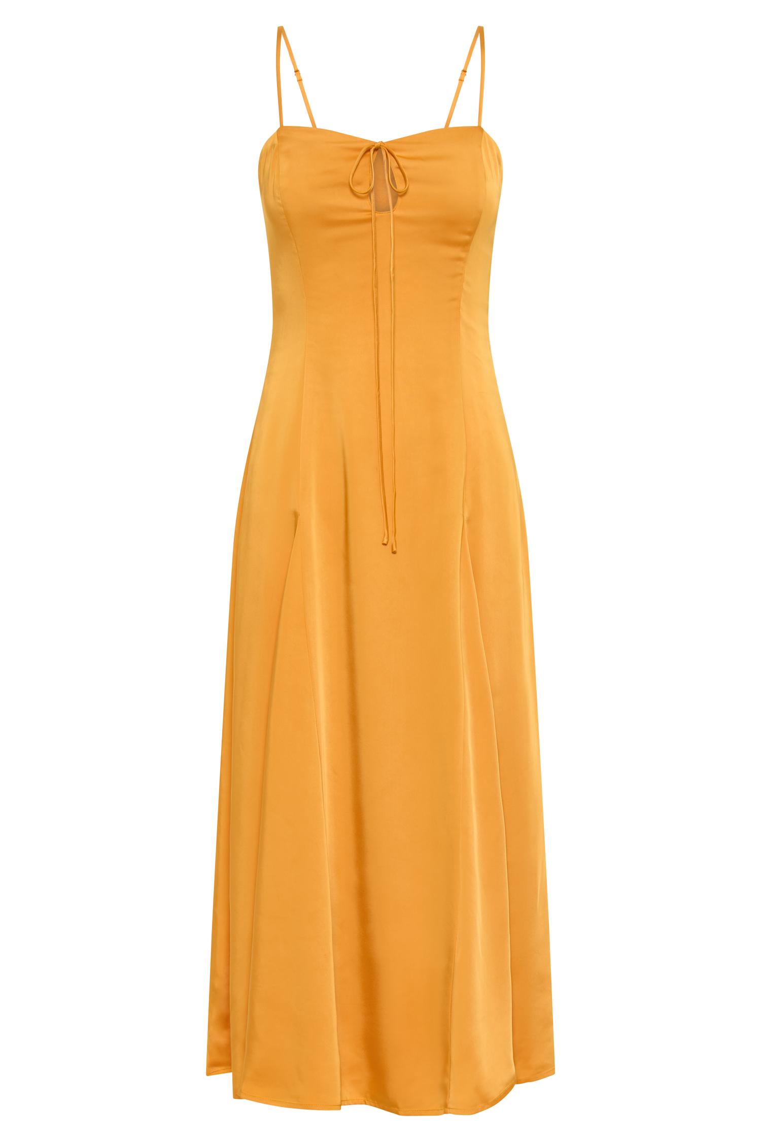 Luciana Satin Midi Dress - Tangerine Product Image