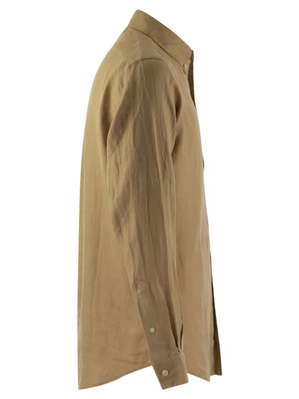 POLO RALPH LAUREN Corduroy Long Sleeve Sport Shirt Clothing In Brown Product Image