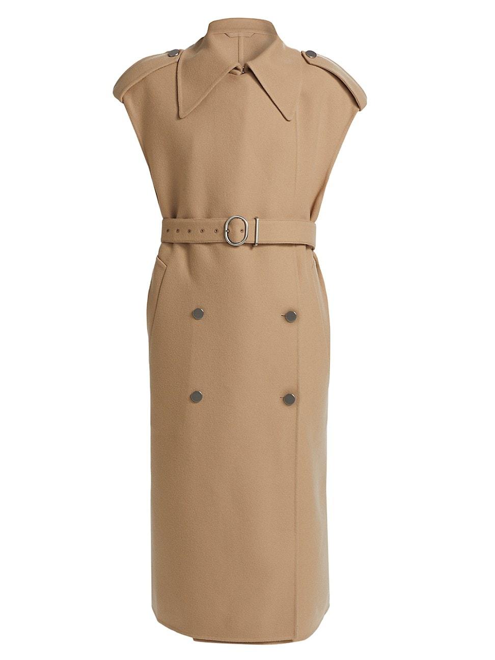 Womens Sleeveless Wool Trench Coat Product Image