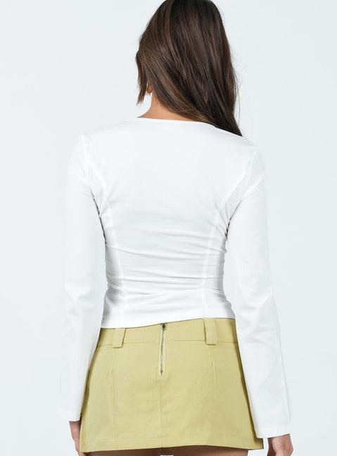 Linsley Long Sleeve Top White Product Image