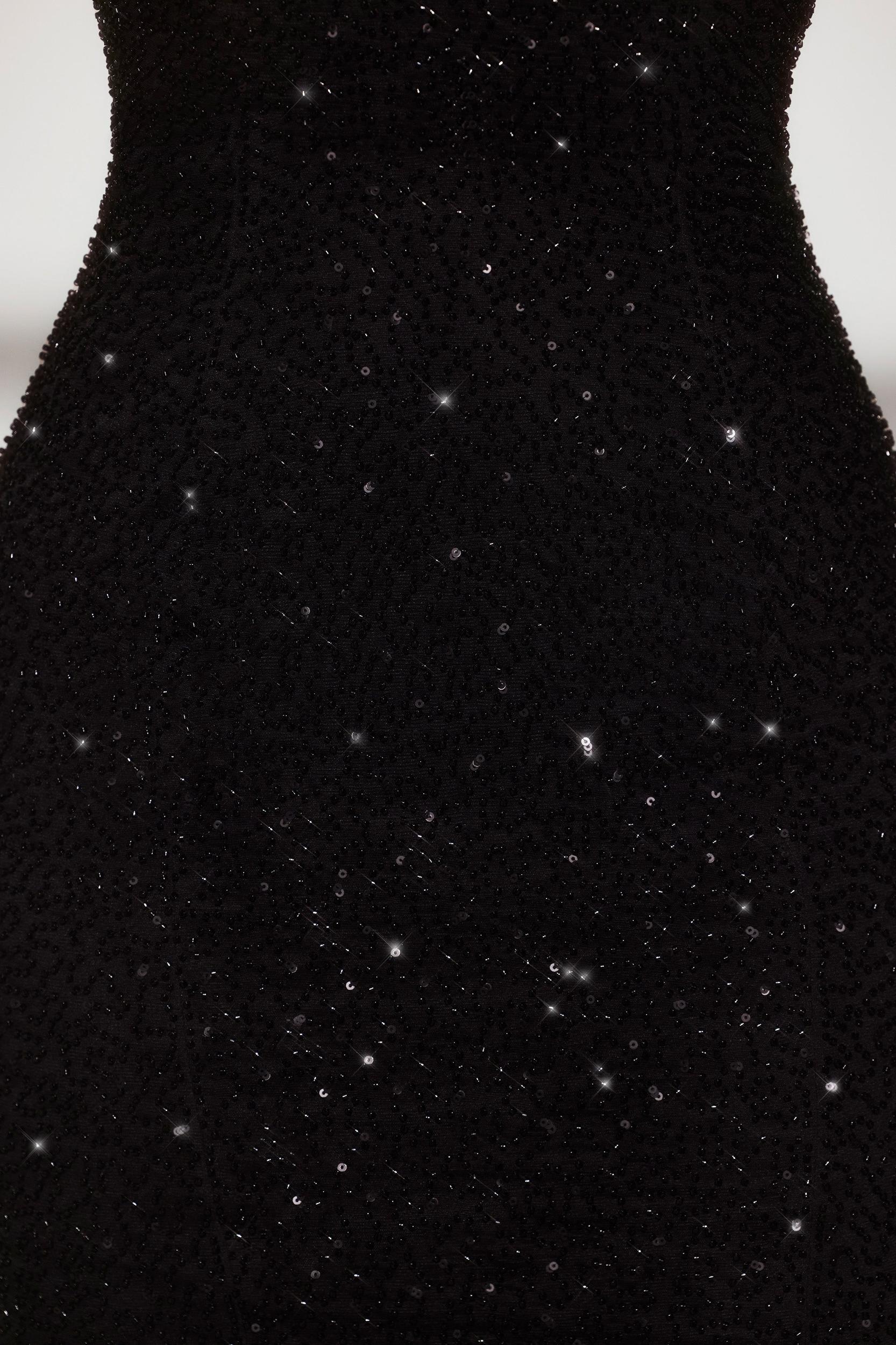 Embellished Plunge Halter Neck Midaxi Dress in Black Product Image