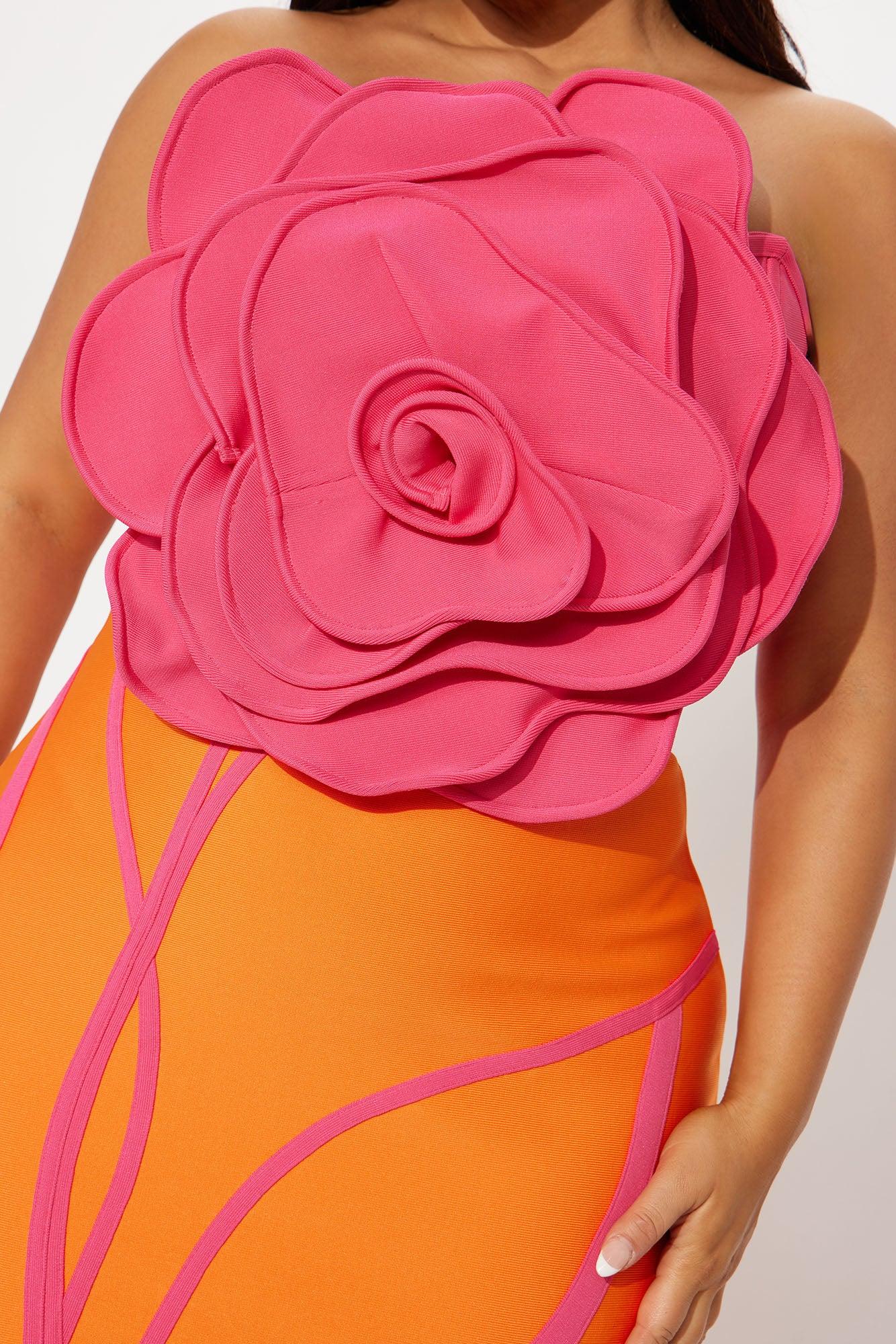 Thea Bandage Maxi Dress - Orange/combo Product Image