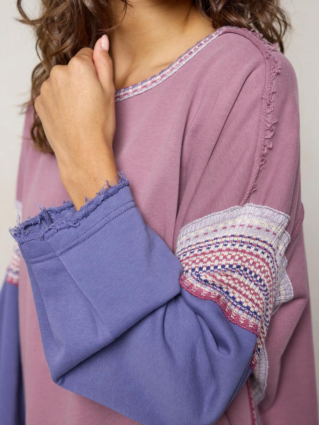 Knit Trim Sweatshirt Product Image