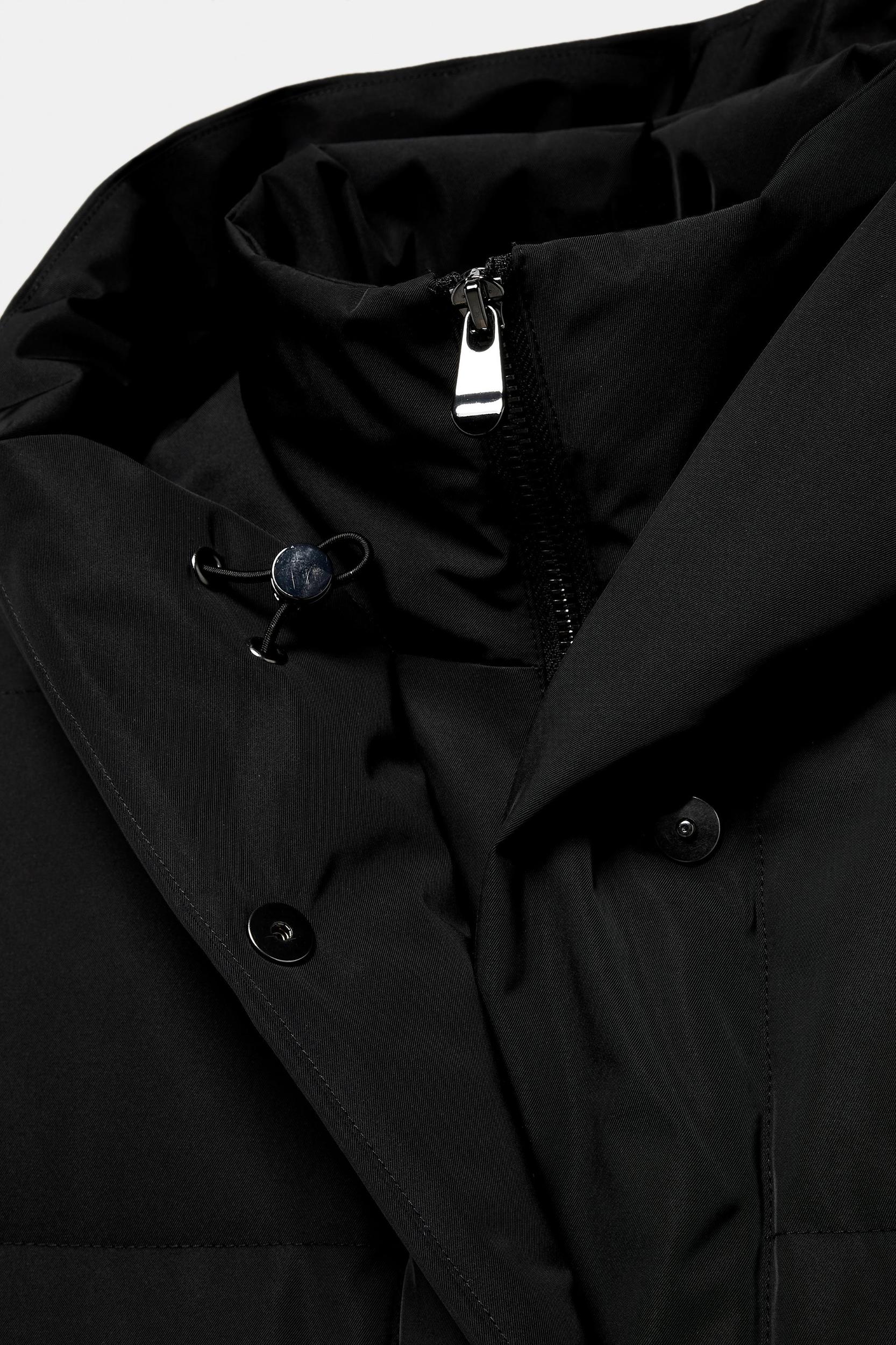 LONG QUILTED ANORAK 70% DOWN 30% FEATHER HOODIE WATER-REPELLENT WINDPROOF Product Image