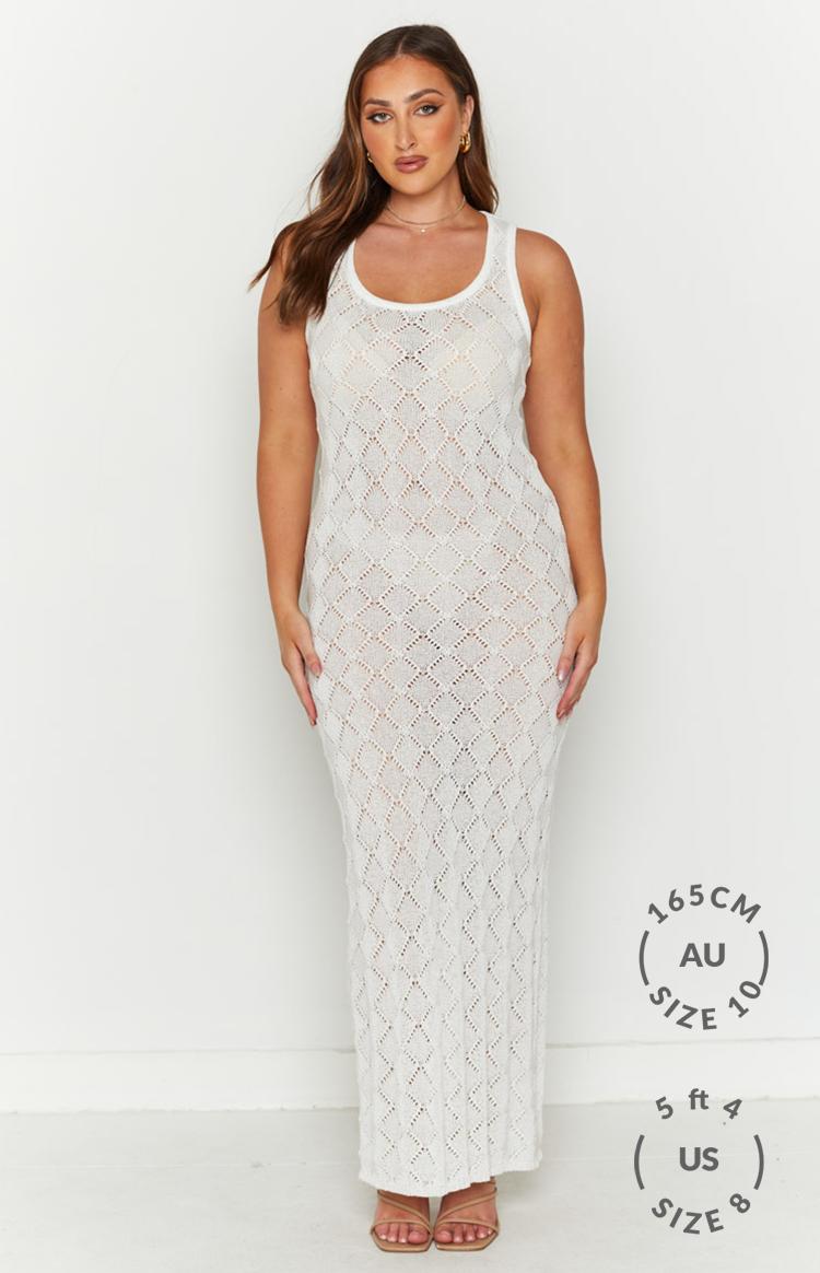 Piper White Knit Maxi Dress Product Image