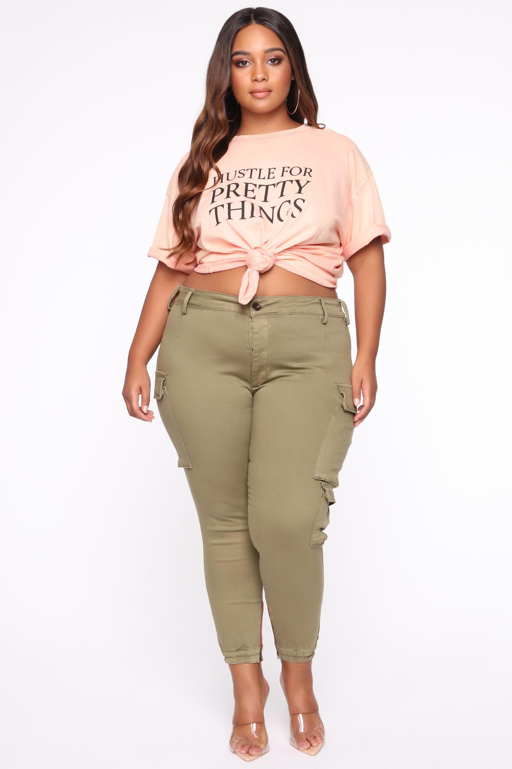 Kalley Cargo Pants - Olive Product Image