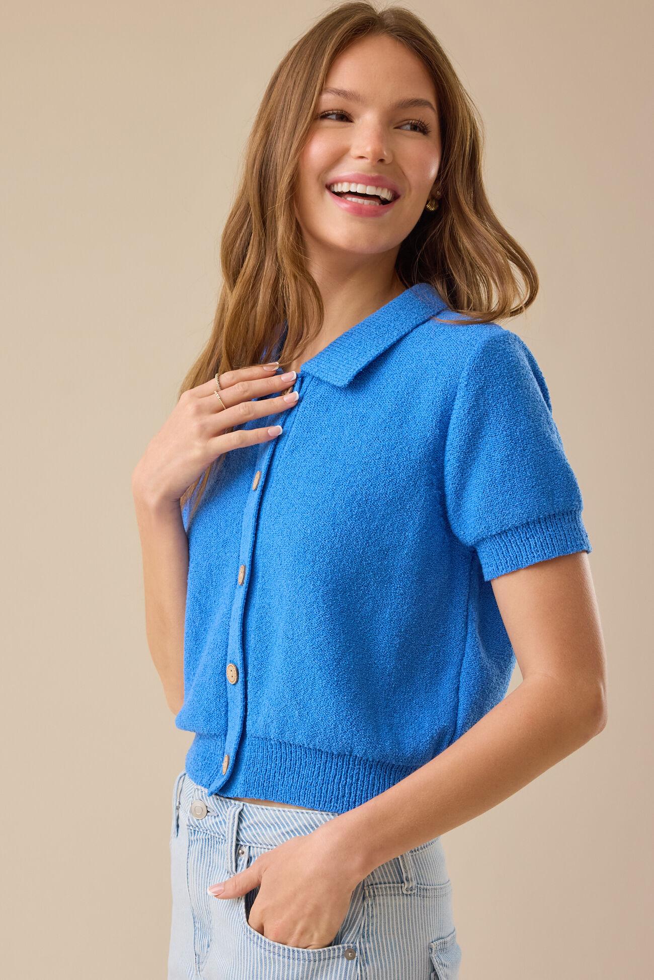 Madison Button Up Knit Top Product Image