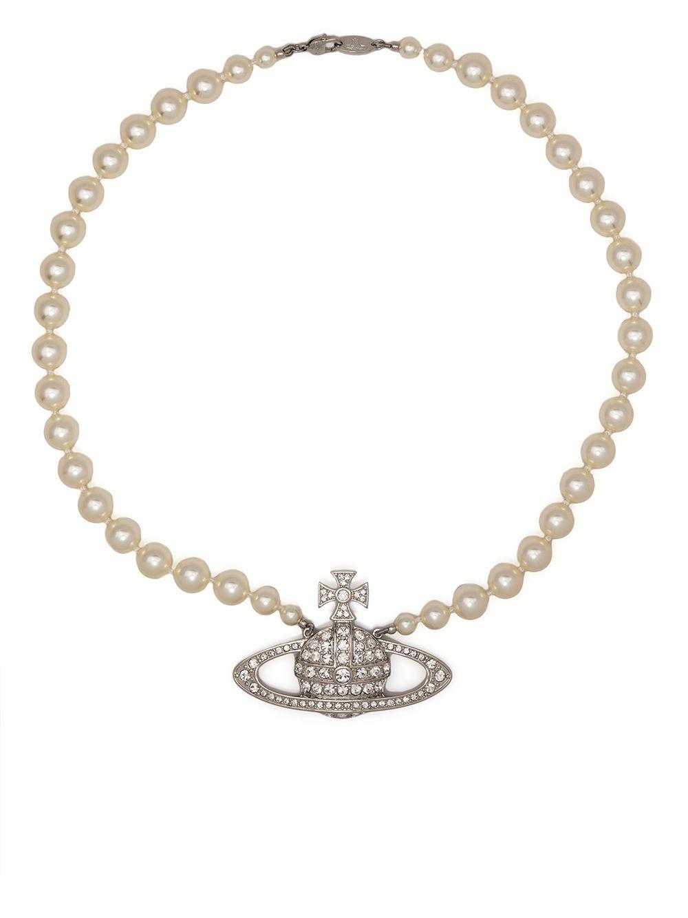 row-pearl orb-charm necklace Product Image