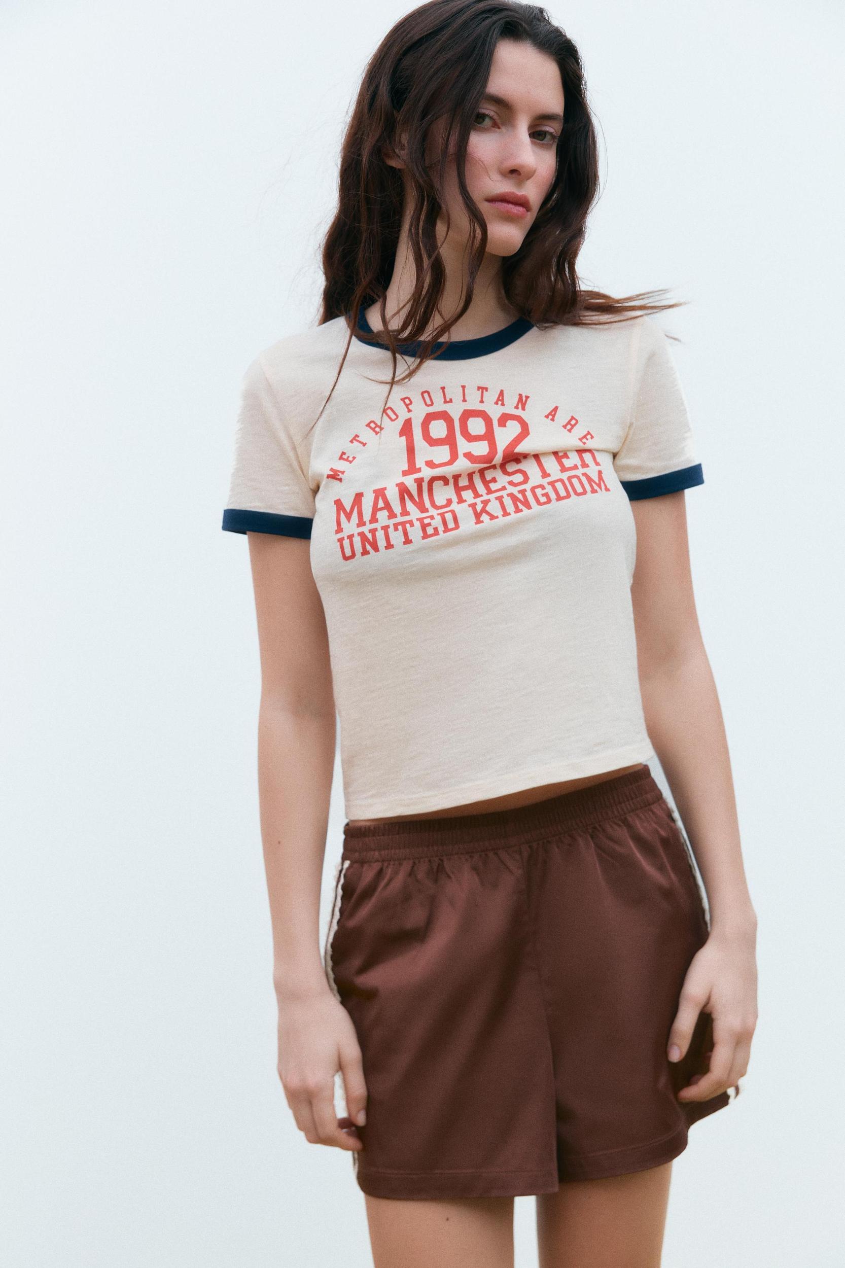 SATIN EFFECT SHORTS WITH LACE Product Image