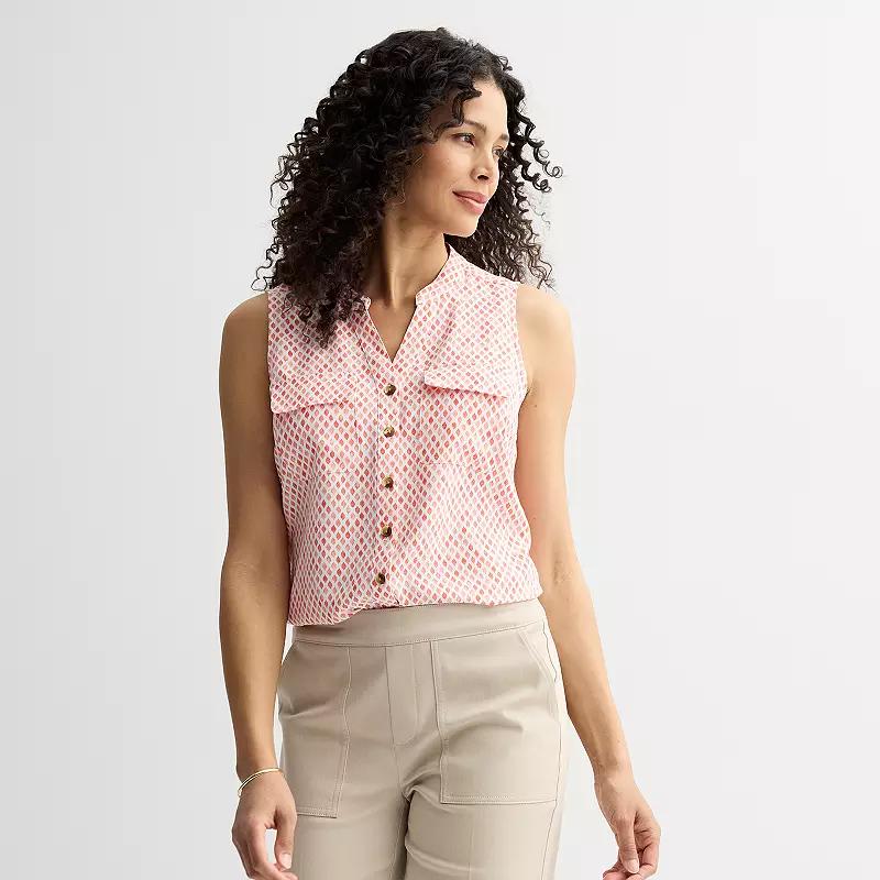 Women's Croft & Barrow® Y-Neck Tank Top,  Product Image