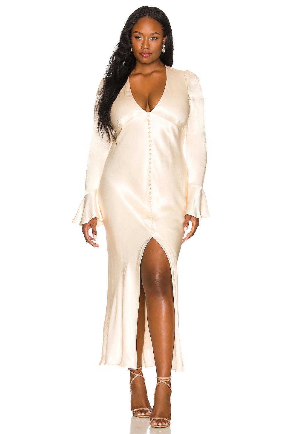 La Lune Frill Cuff Bias Midi Dress Shona Joy Product Image