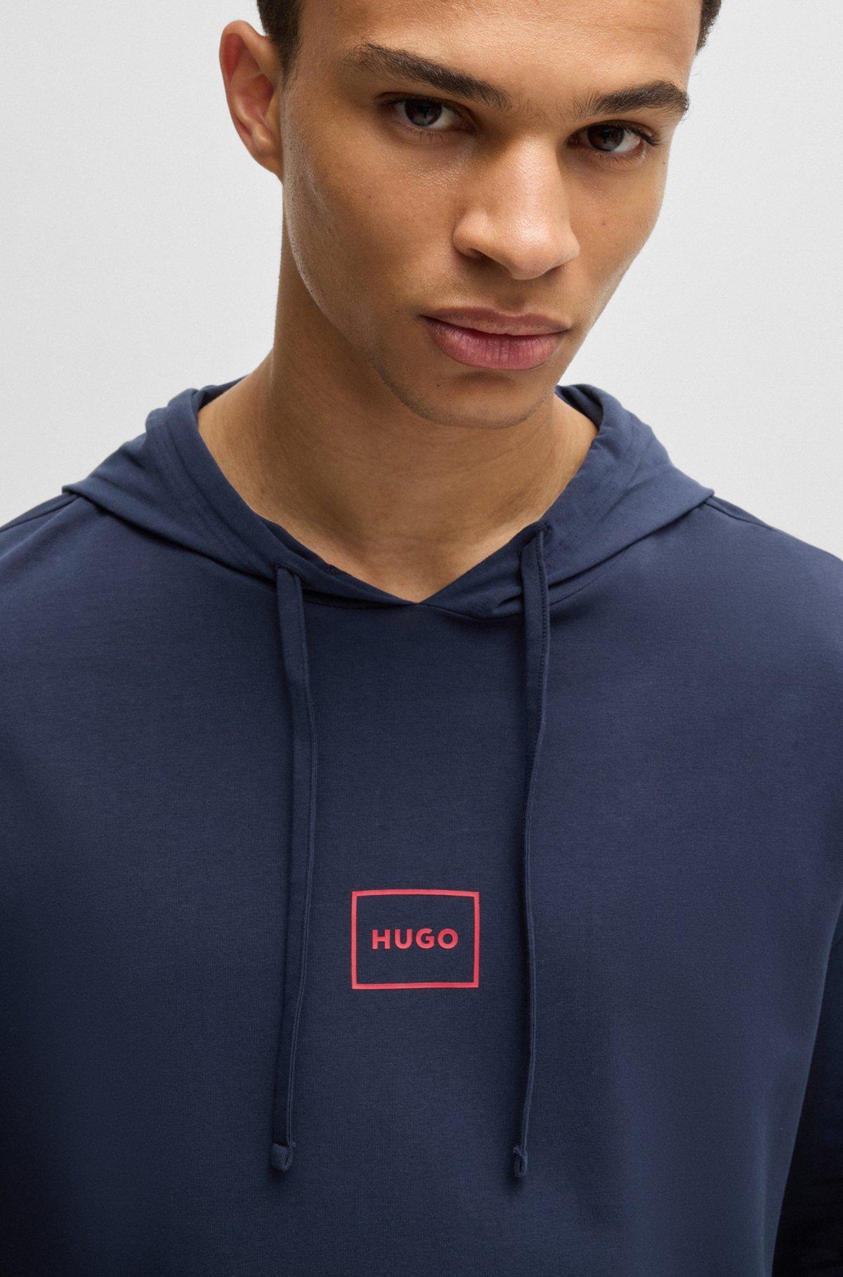 Stretch-cotton hoodie with logo print Product Image