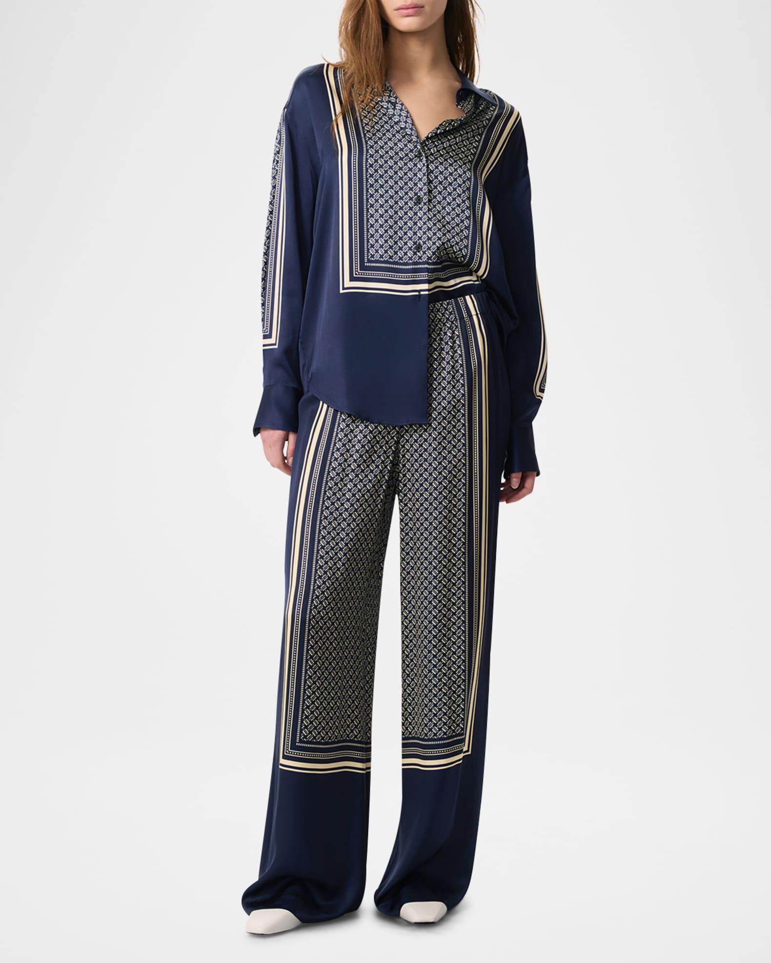 Olive Printed Pull-On Pants Product Image