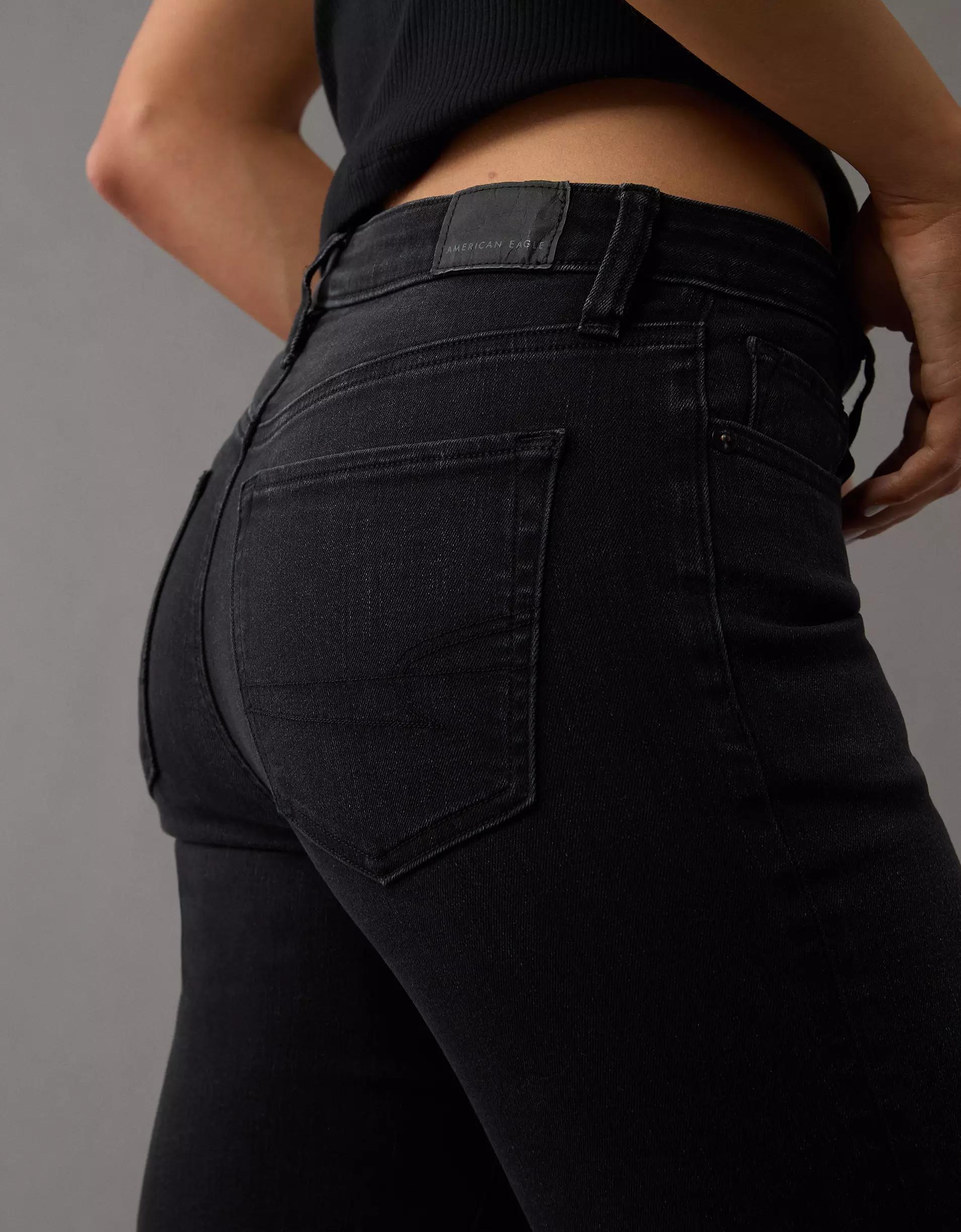 AE Next Level High-Waisted Kick Bootcut Crop Jean Product Image