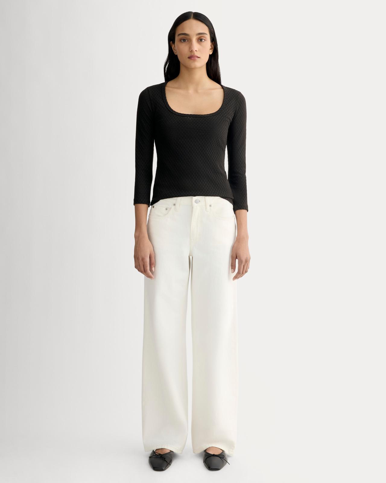 Womens Pointelle Scoop-Neck Top T-Shirt by Everlane Product Image