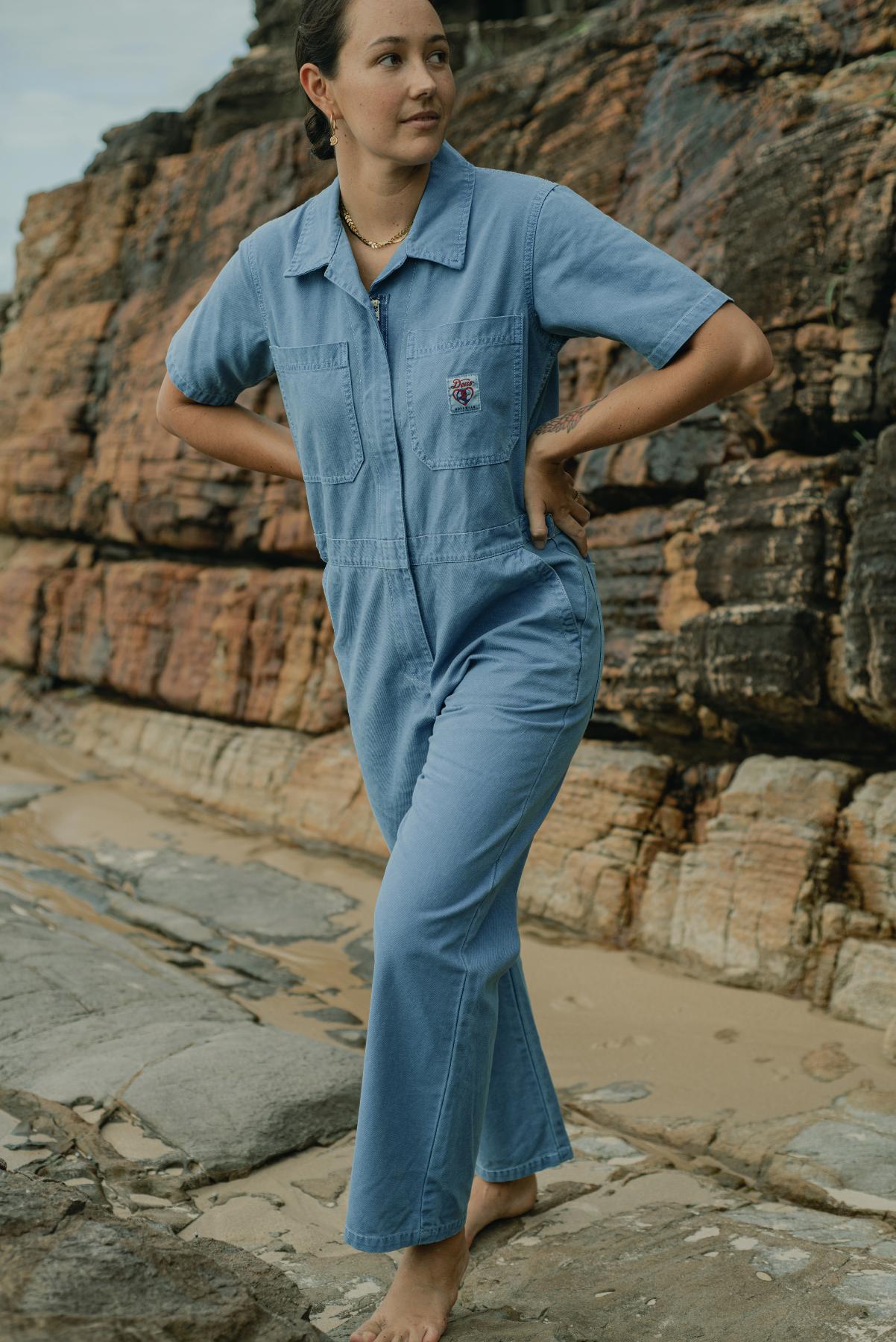 Winona Coverall - Overdyed Light Indigo Product Image