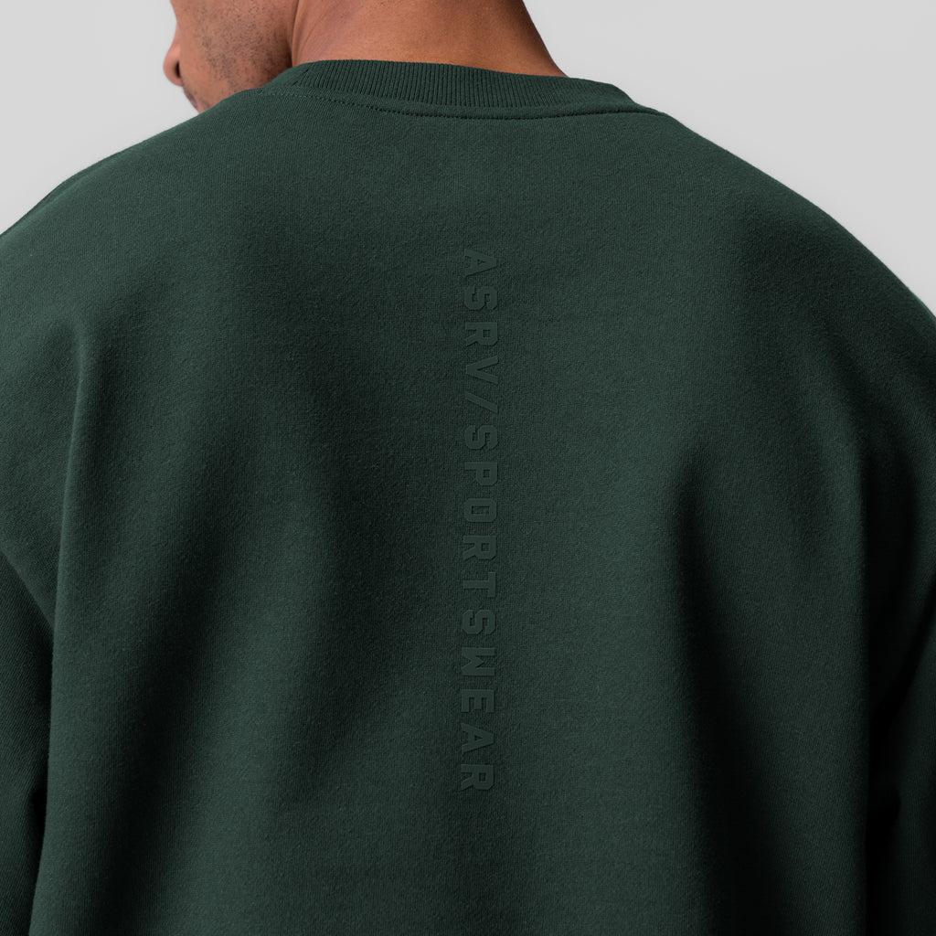 0984. Herringbone Terry Crewneck - Forest Green Product Image