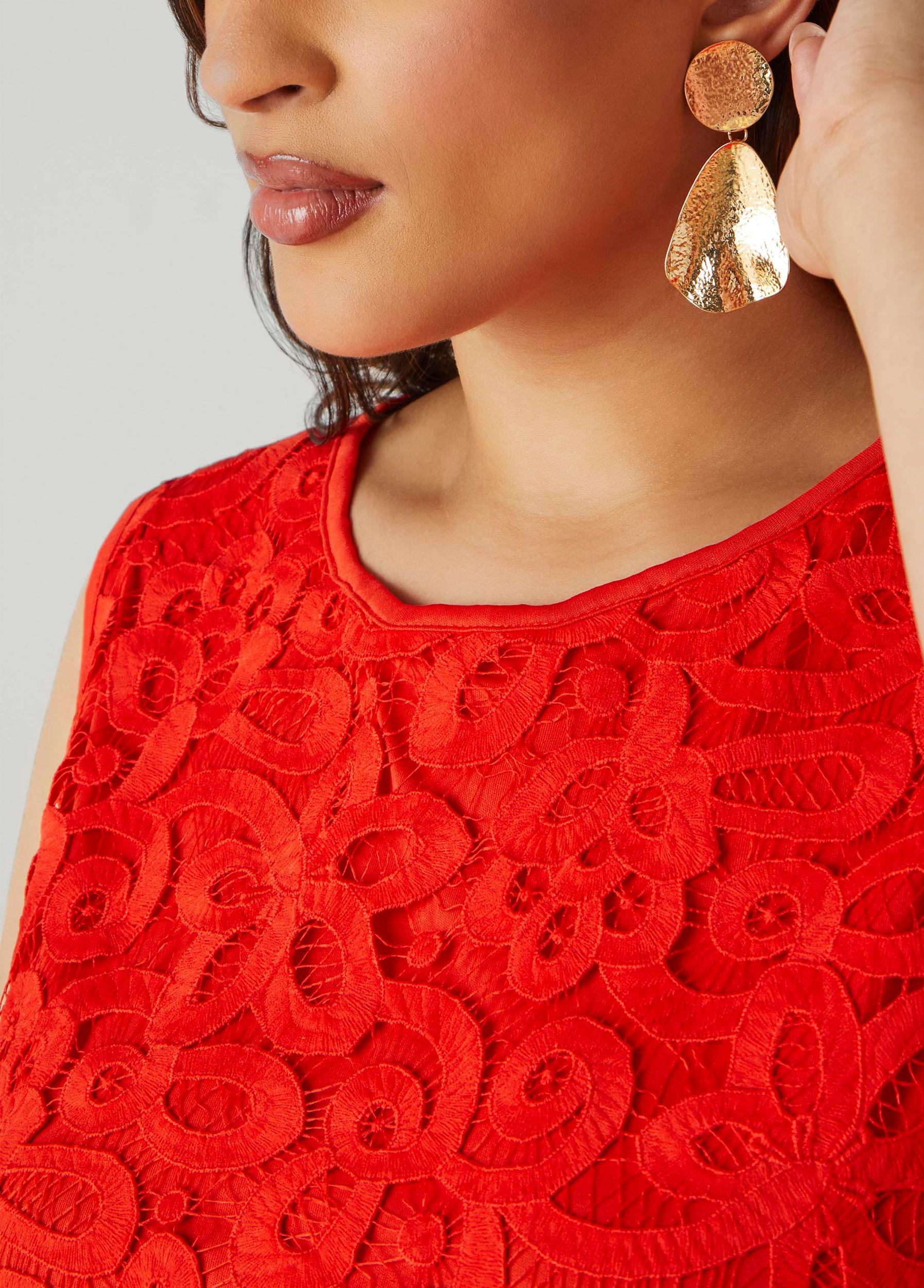Plus Size Corded Lace Top Ashley Stewart Product Image