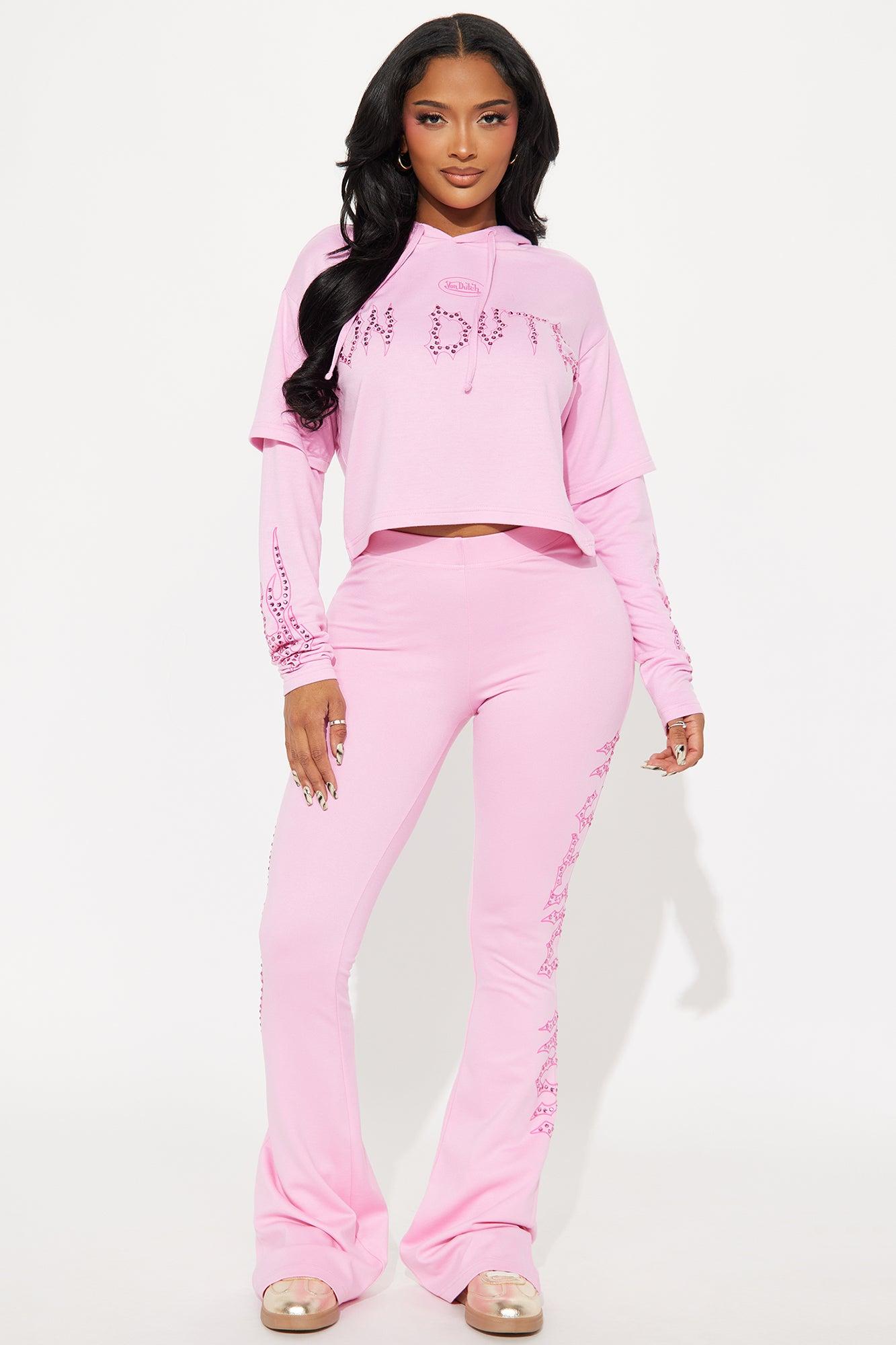 Von Dutch Fire Racer Layered Hoodie - Pink Product Image