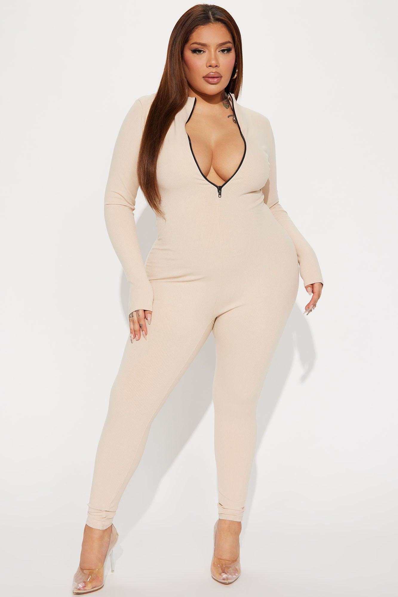 Sabrina Snatched Jumpsuit - Cream Product Image