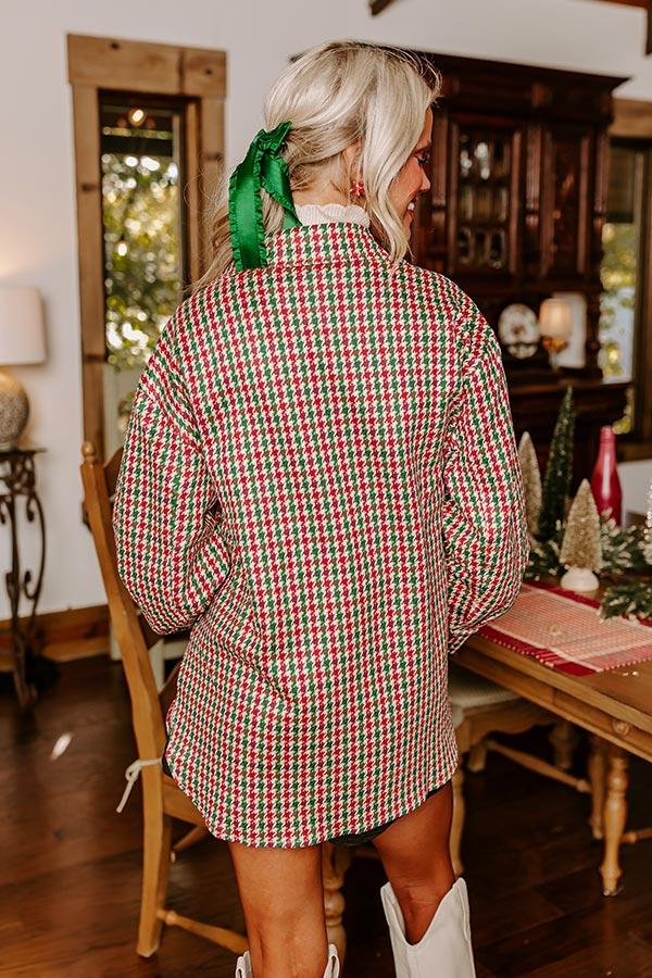 Easily Impressed Faux Suede Houndstooth Jacket Product Image