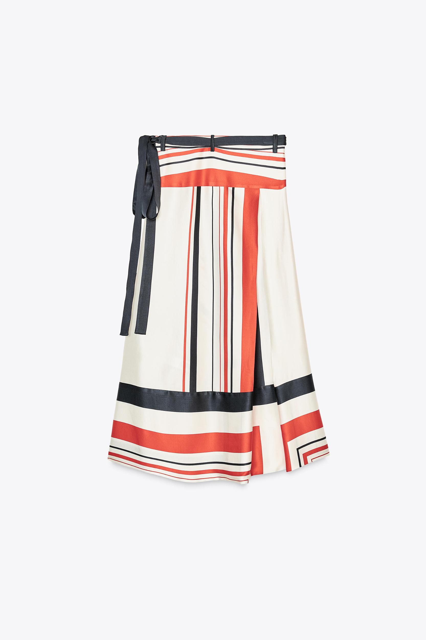 ASYMMETRIC STRIPED SKIRT ZW COLLECTION Product Image